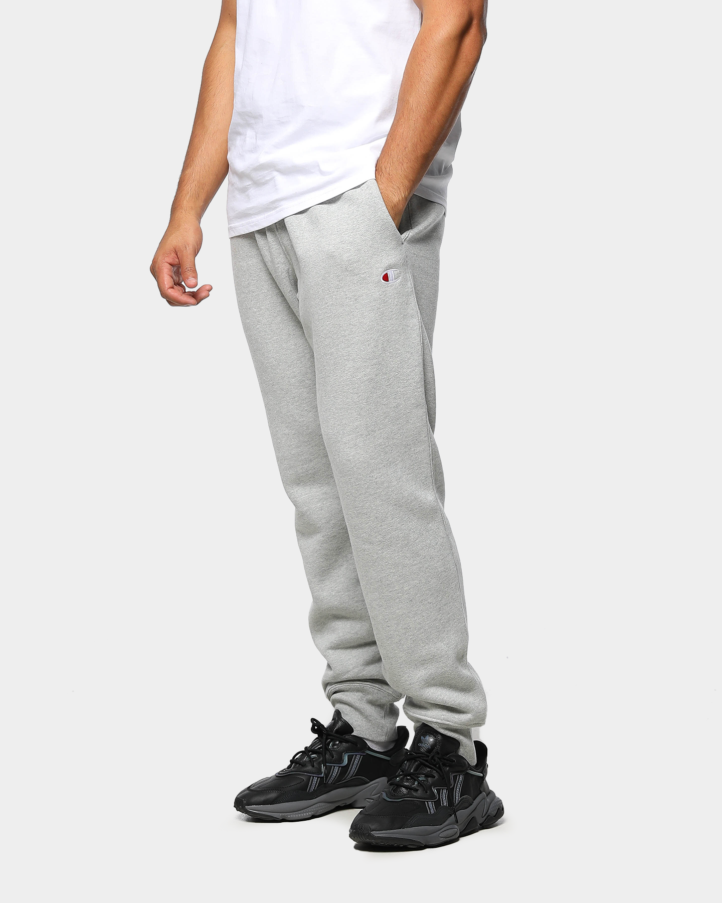 champion rev weave trim jogger black