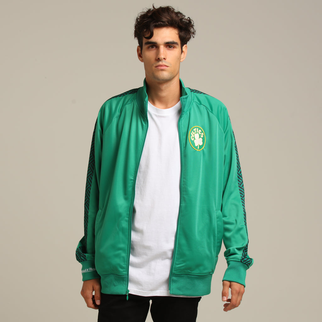 MITCHELL & NESS BOSTON CELTICS PANEL TRACK JACKET GREEN