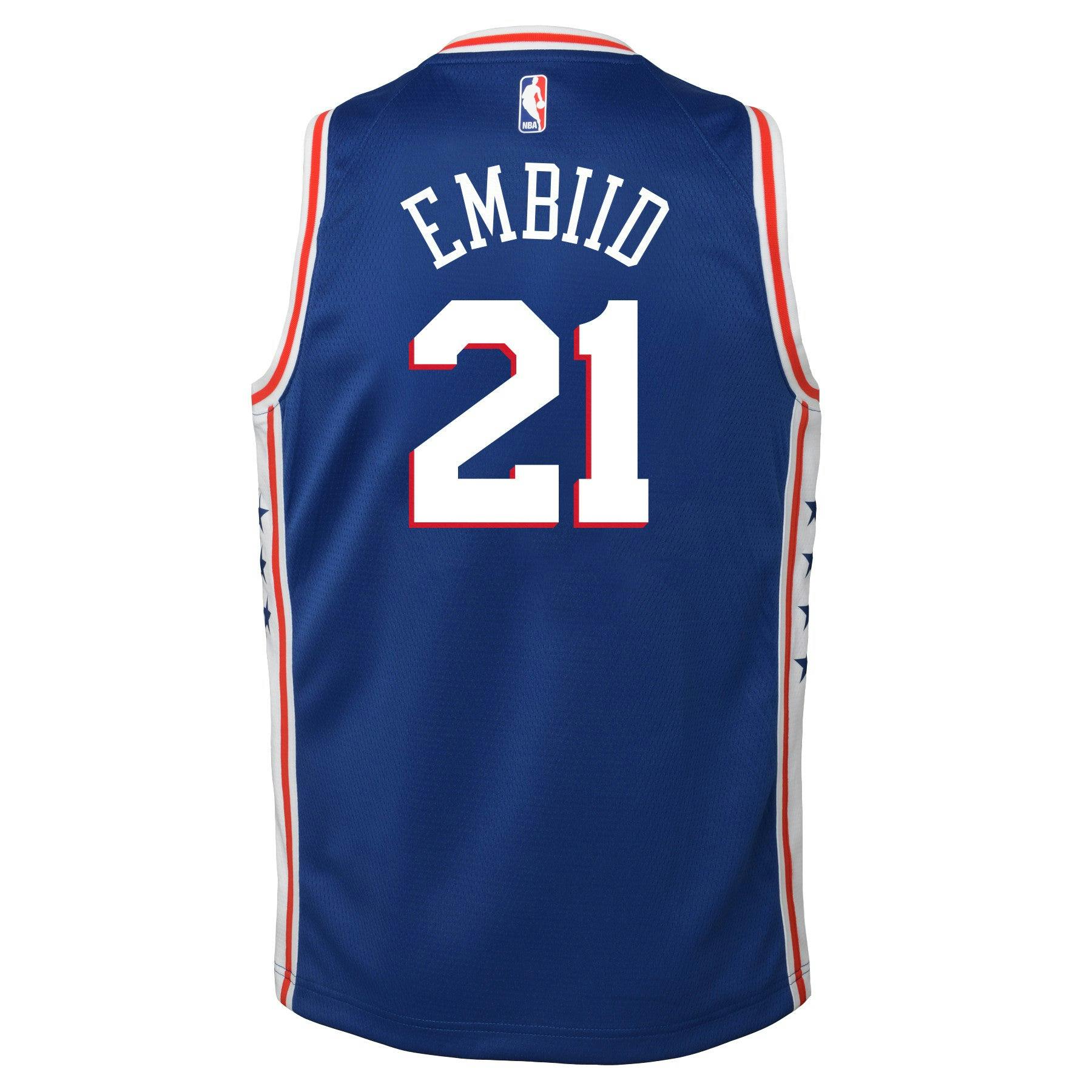 Nike Kids Philadelphia 76ers Joel Embiid #21 Icon Swingman NBA Jersey ...