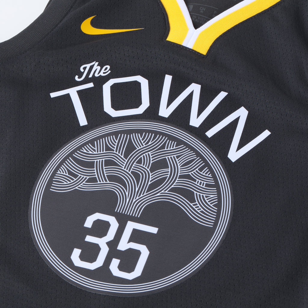 Nike Kids Golden State Warriors Kevin Durant 35 Icon Swingman Nba Jersey Grey