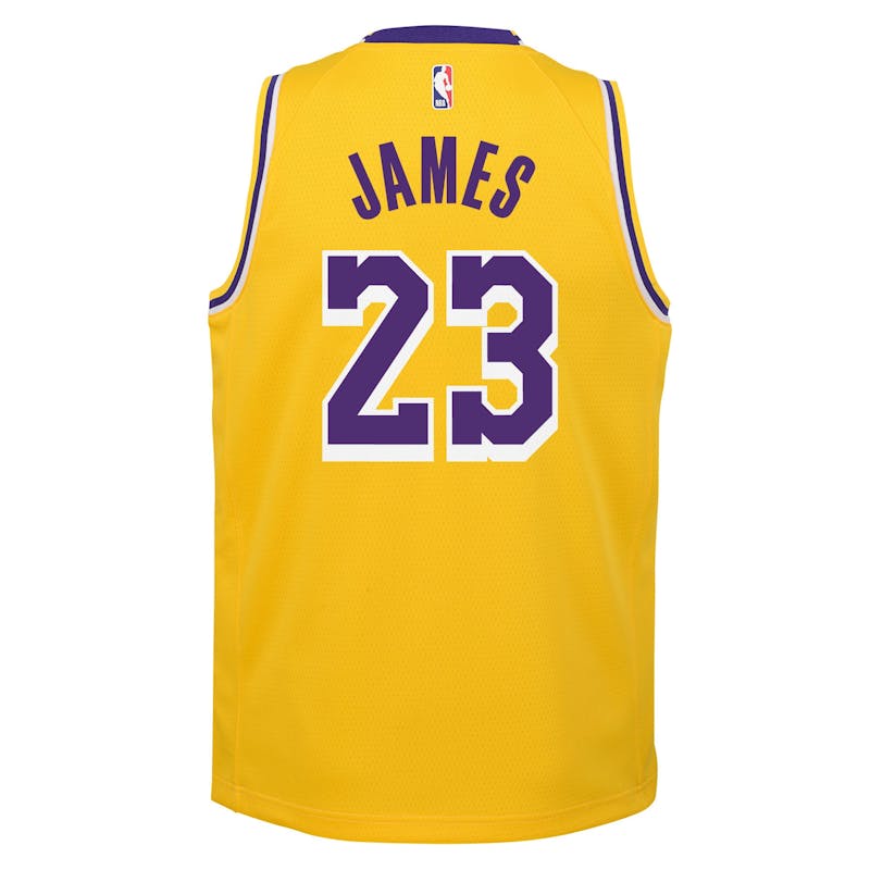 Nike Kids Los Angeles Lakers Lebron James 23 Icon Swingman Nba Jersey Yellow Culture Kings