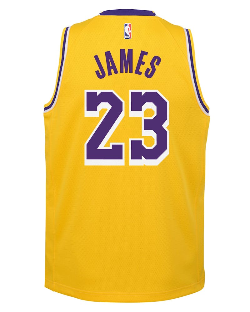Nike Kids Los Angeles Lakers Lebron James 23 Icon Swingman Nba Jersey Yellow Culture Kings