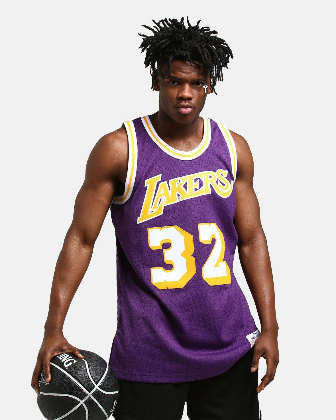 Mitchell Ness Los Angeles Lakers Magic Johnson 32 Swingman Jersey Purple Gold Culture Kings