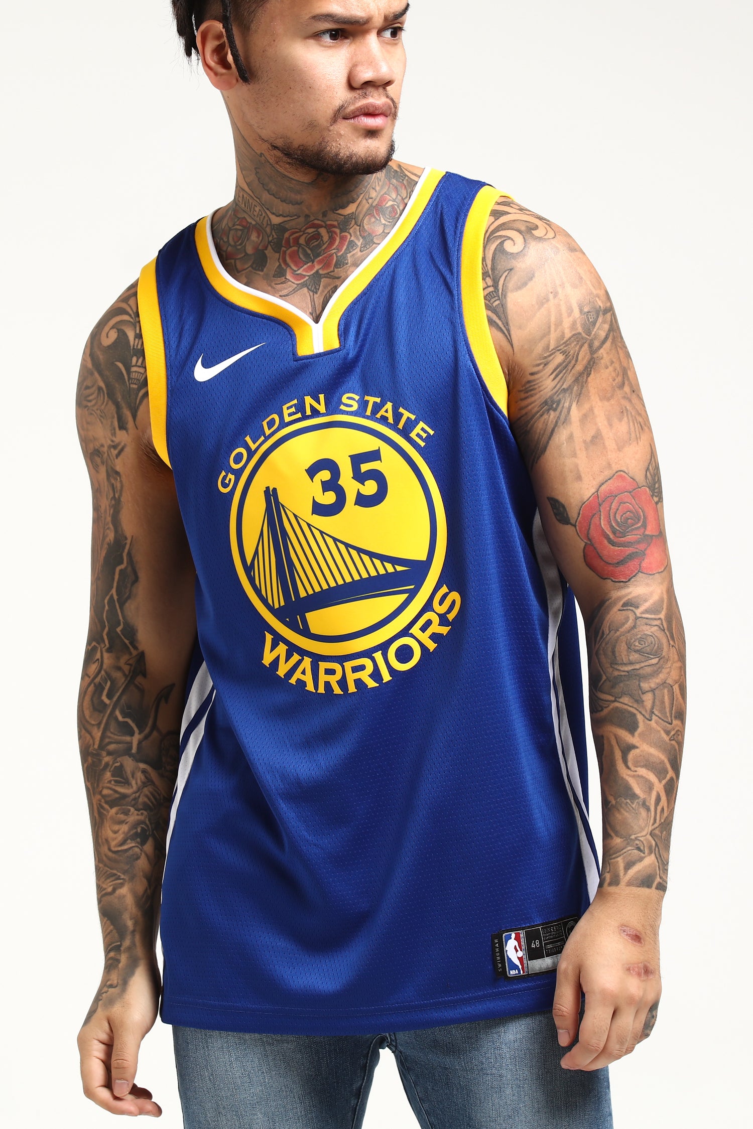 kevin durant warriors jersey white
