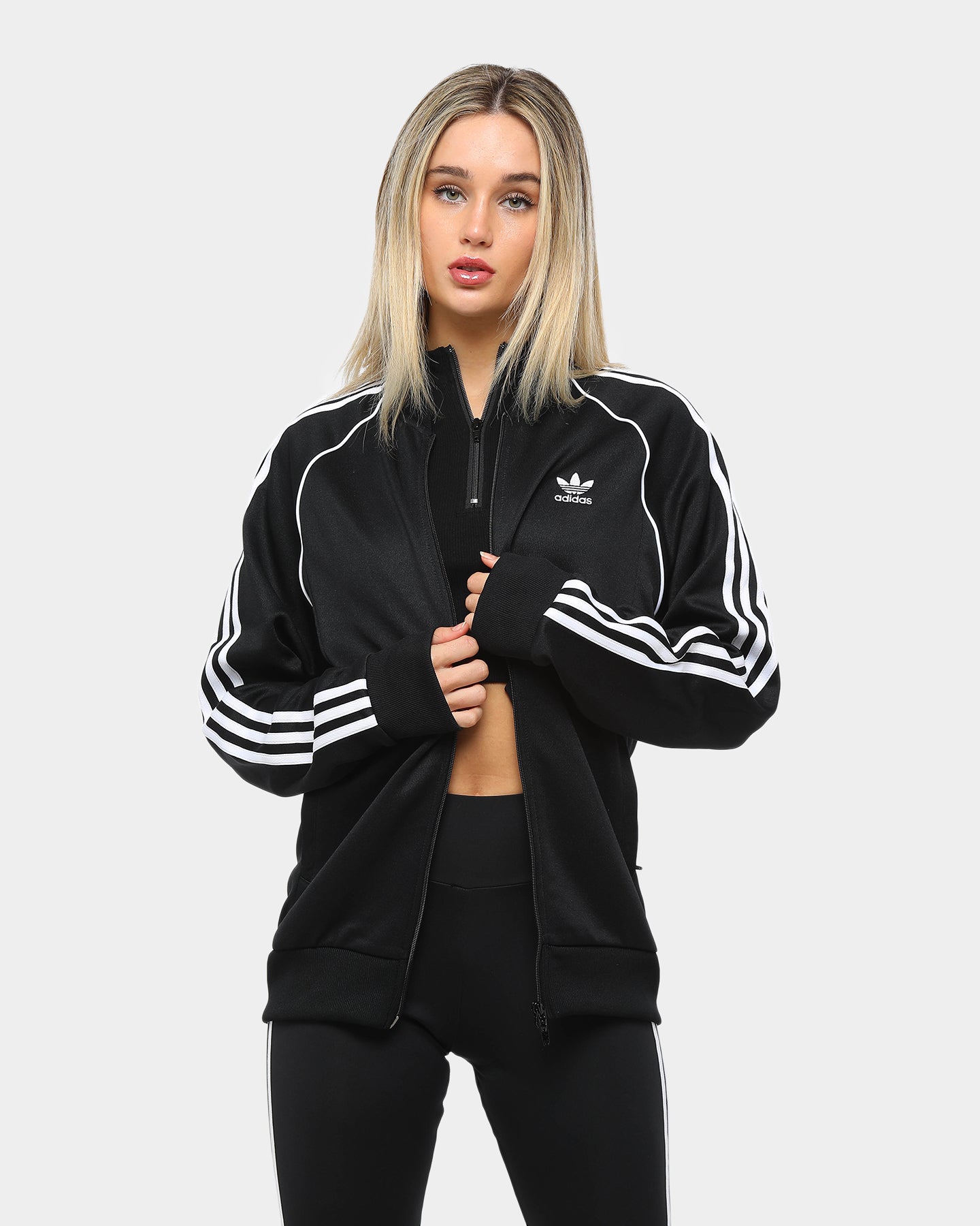 adidas sst track top black