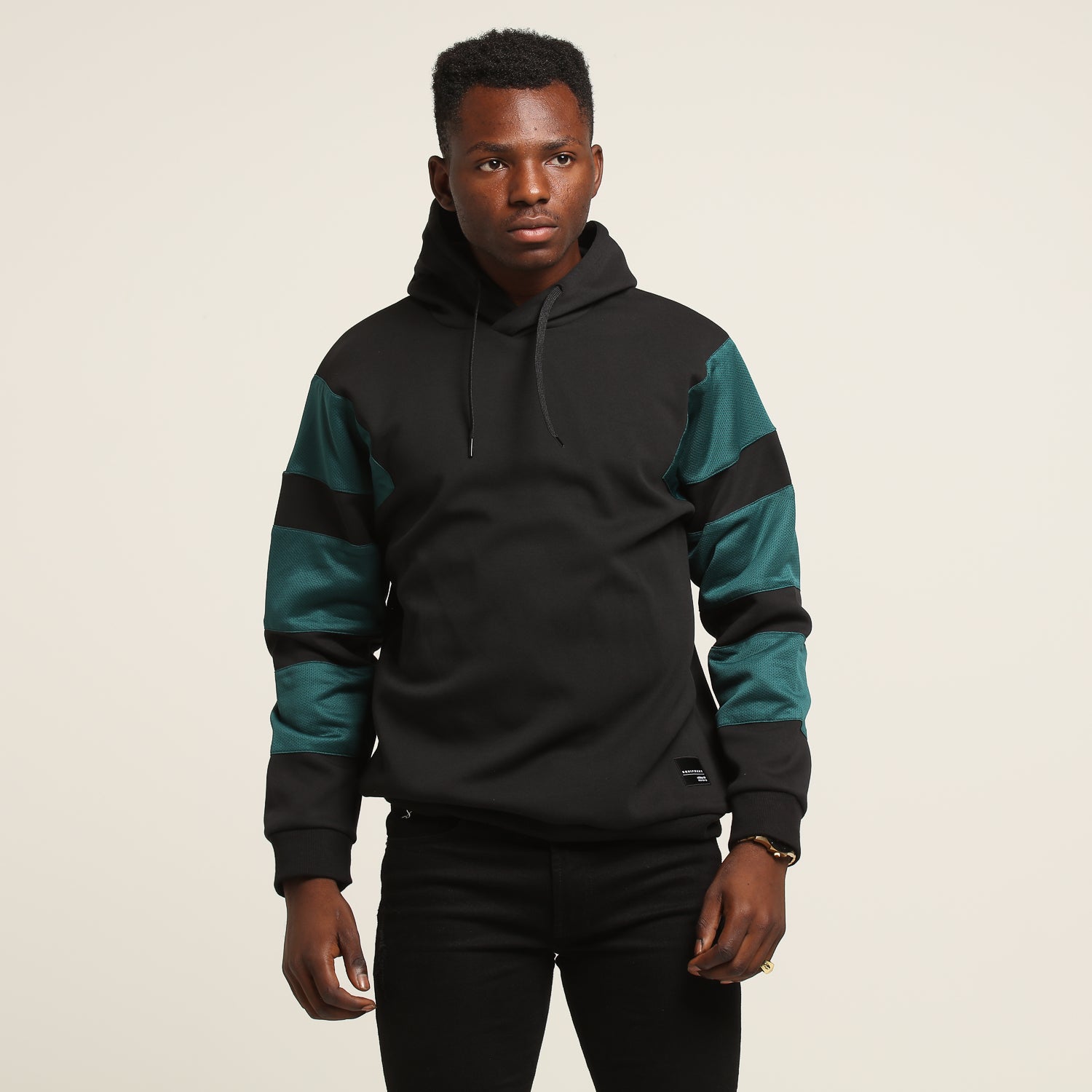 adidas eqt hoodie with stripe sleeves in green