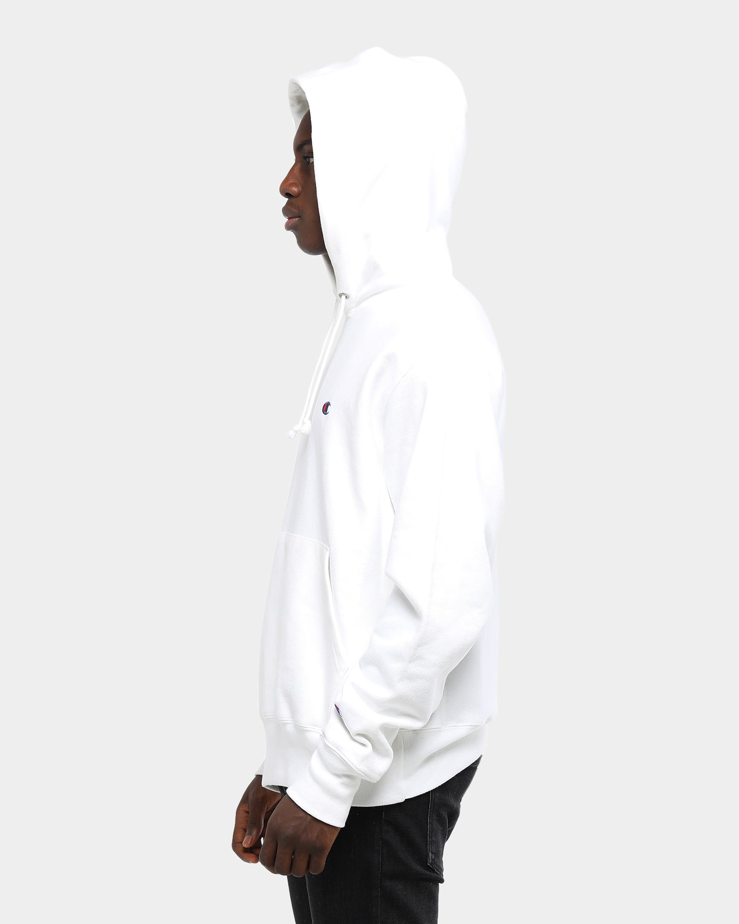 champion rev weave hoodie white