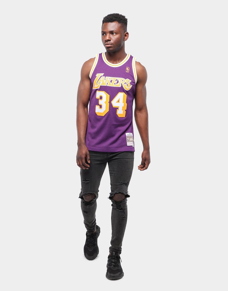 Mitchell Ness Los Angeles Lakers Shaquille O Neal 34 Nba Jersey Pur Culture Kings