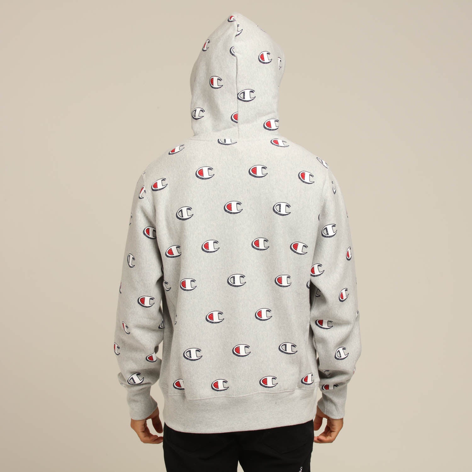 champion reverse weave heather grey hoodie