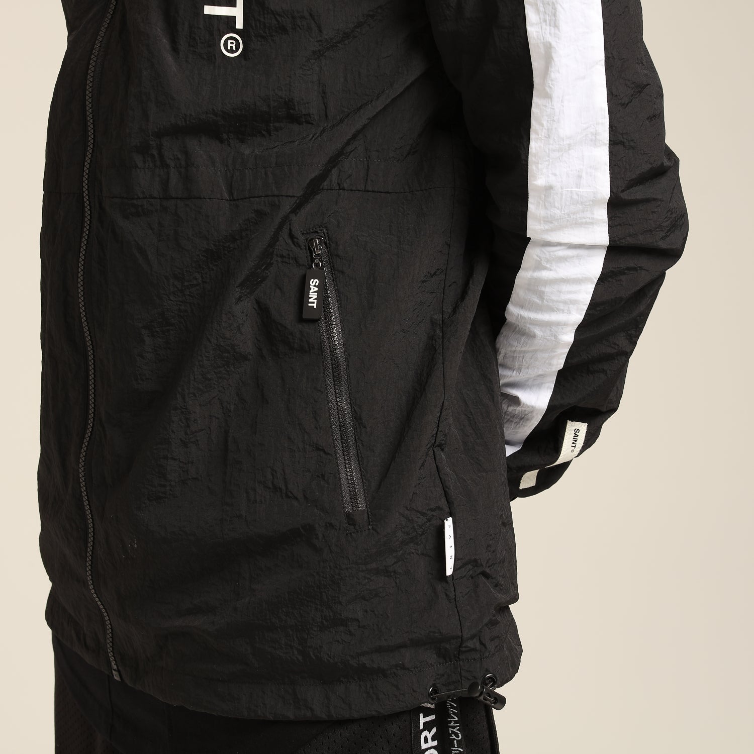 saint morta sherpa denim jacket black