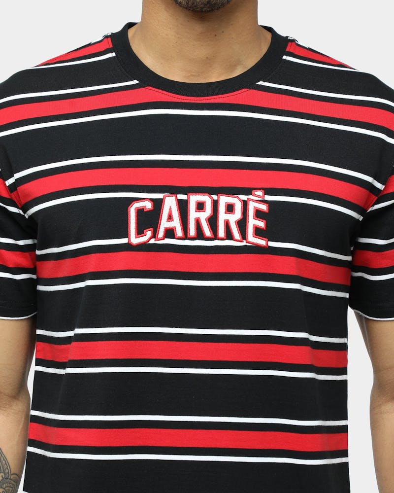 Carre Double Classique Stripe Ss Tee Black Red White Culture Kings