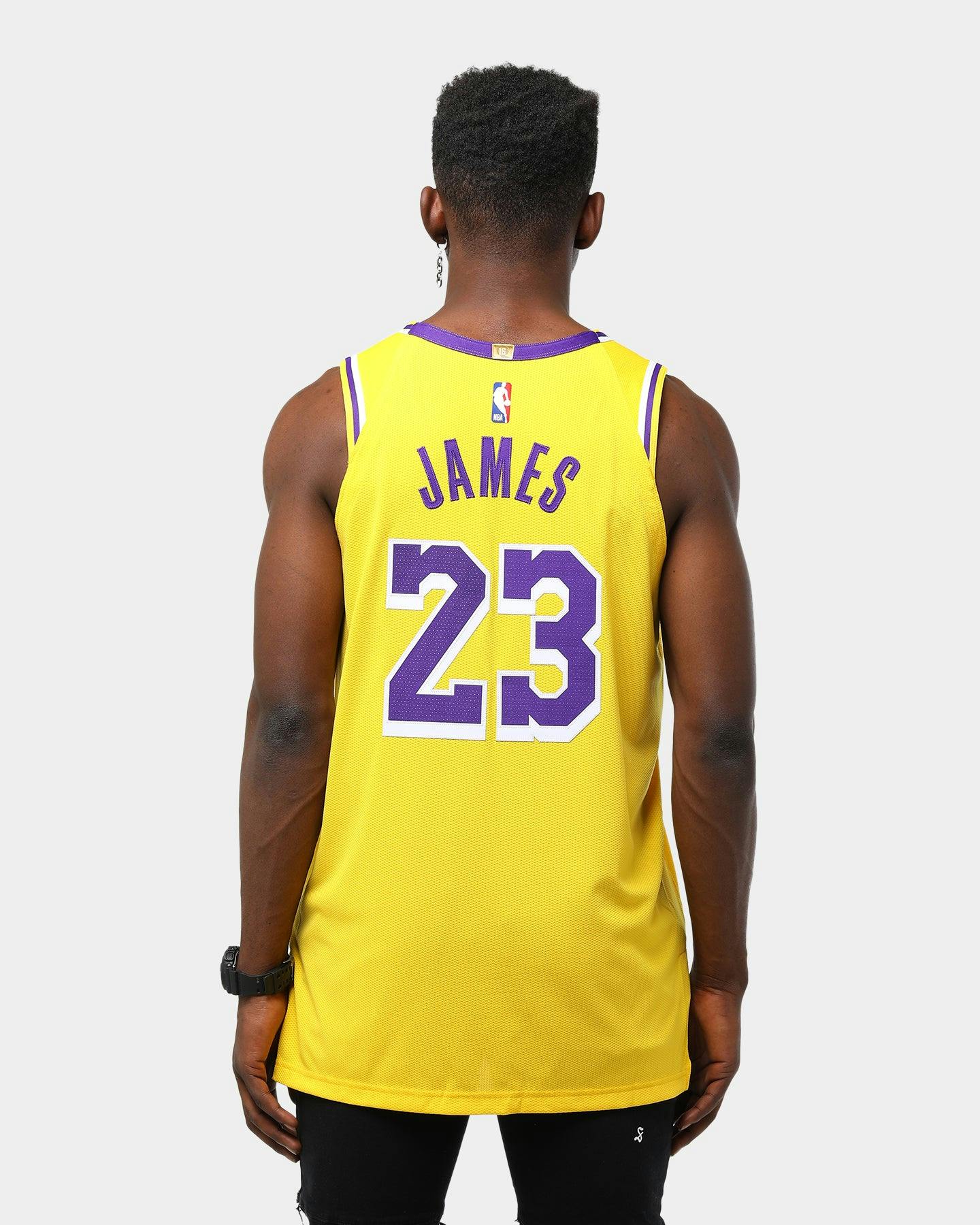 Nike Los Angeles Lakers Lebron James 23 Icon Edition Swingman Jersey Amarillo Culture Kings