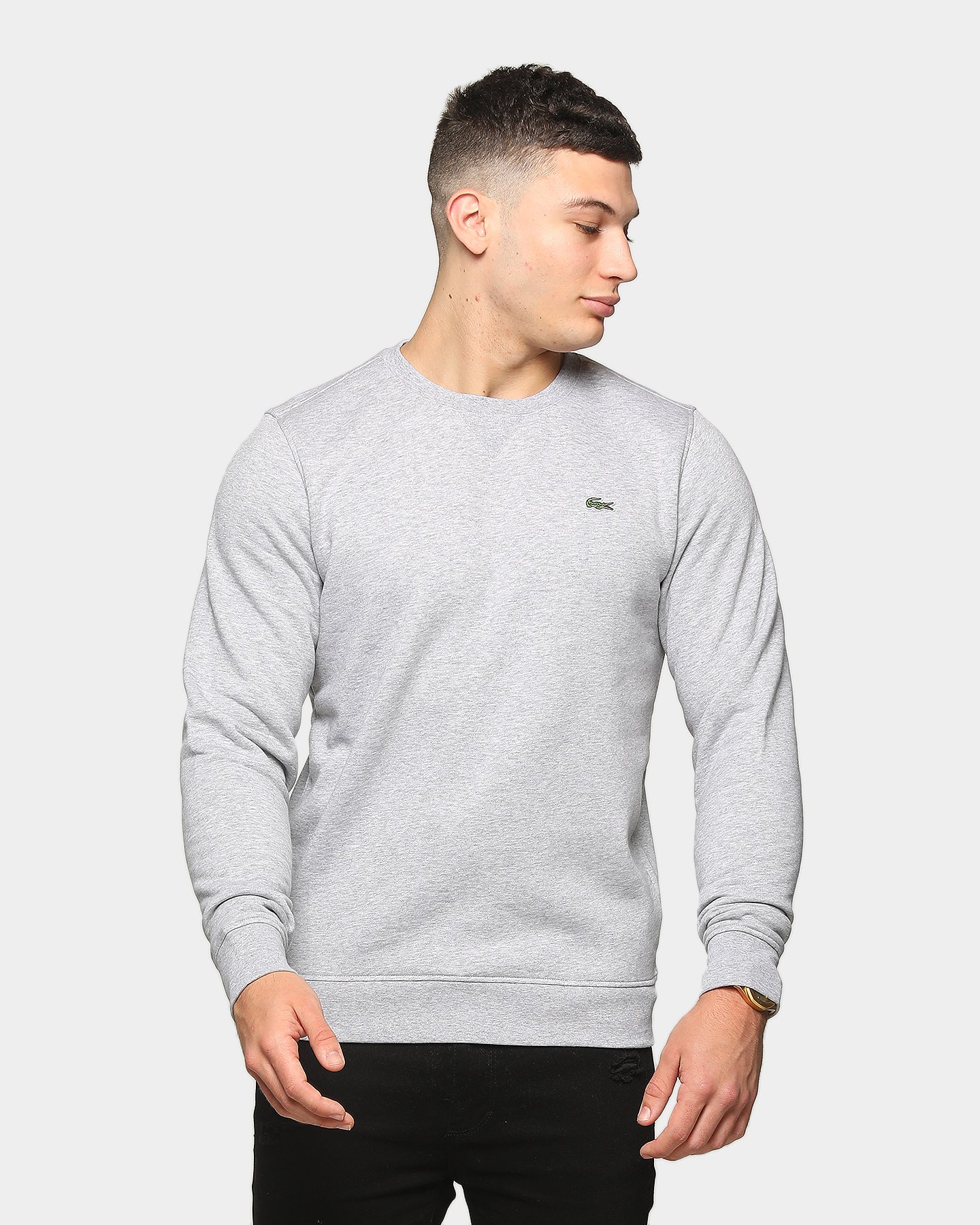 lacoste grey crew neck sweater