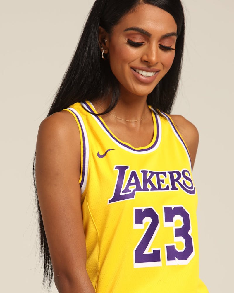 Nike Los Angeles Lakers Lebron James 23 Swingman Nba Jersey Yellow Purple Culture Kings