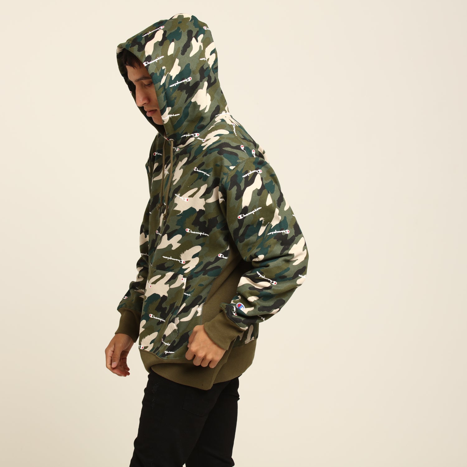 champion reverse weave camo hoodie