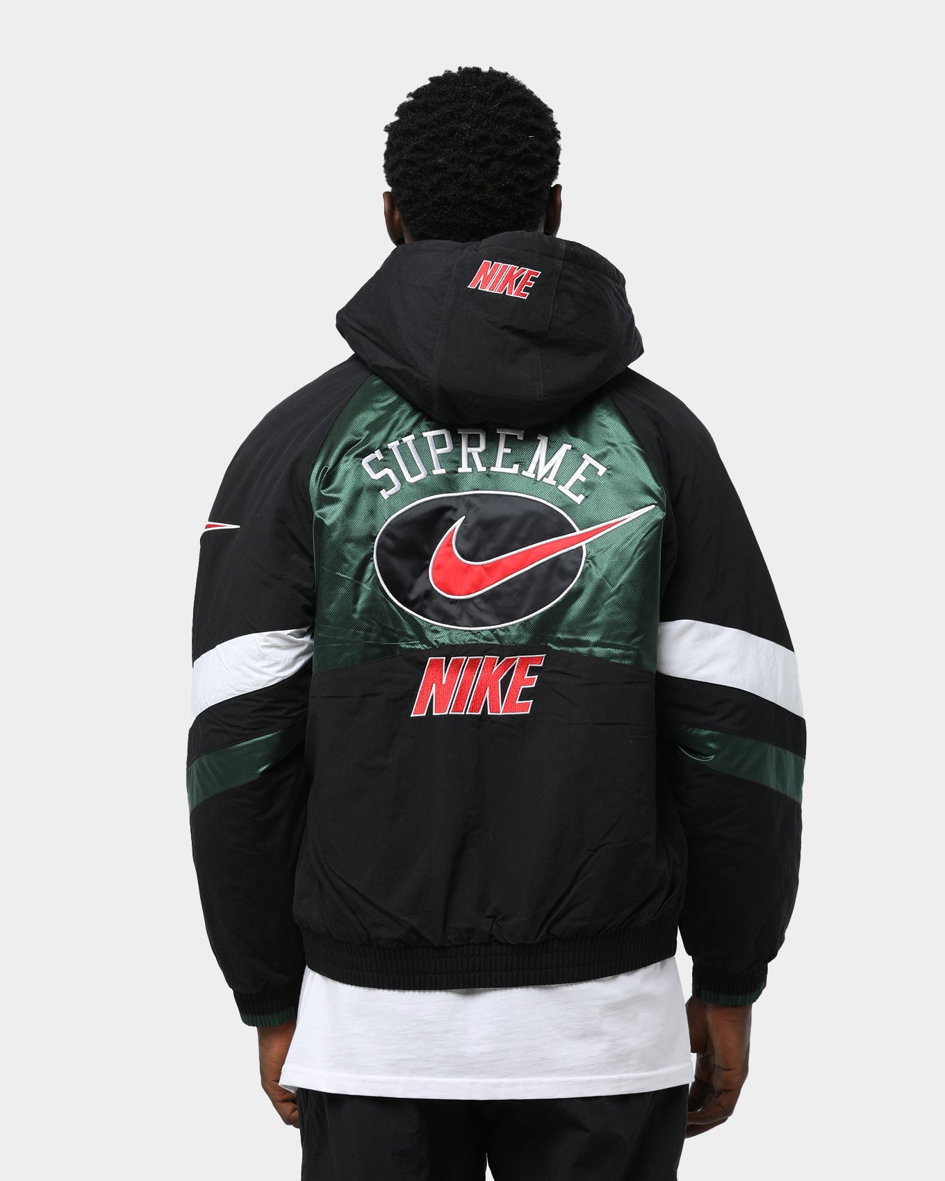 supreme nike hooded sport jacket green