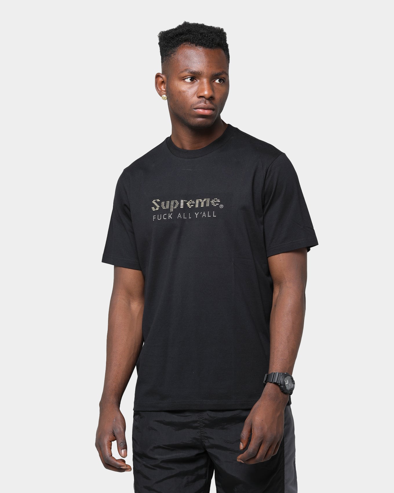 black and gold supreme shirt