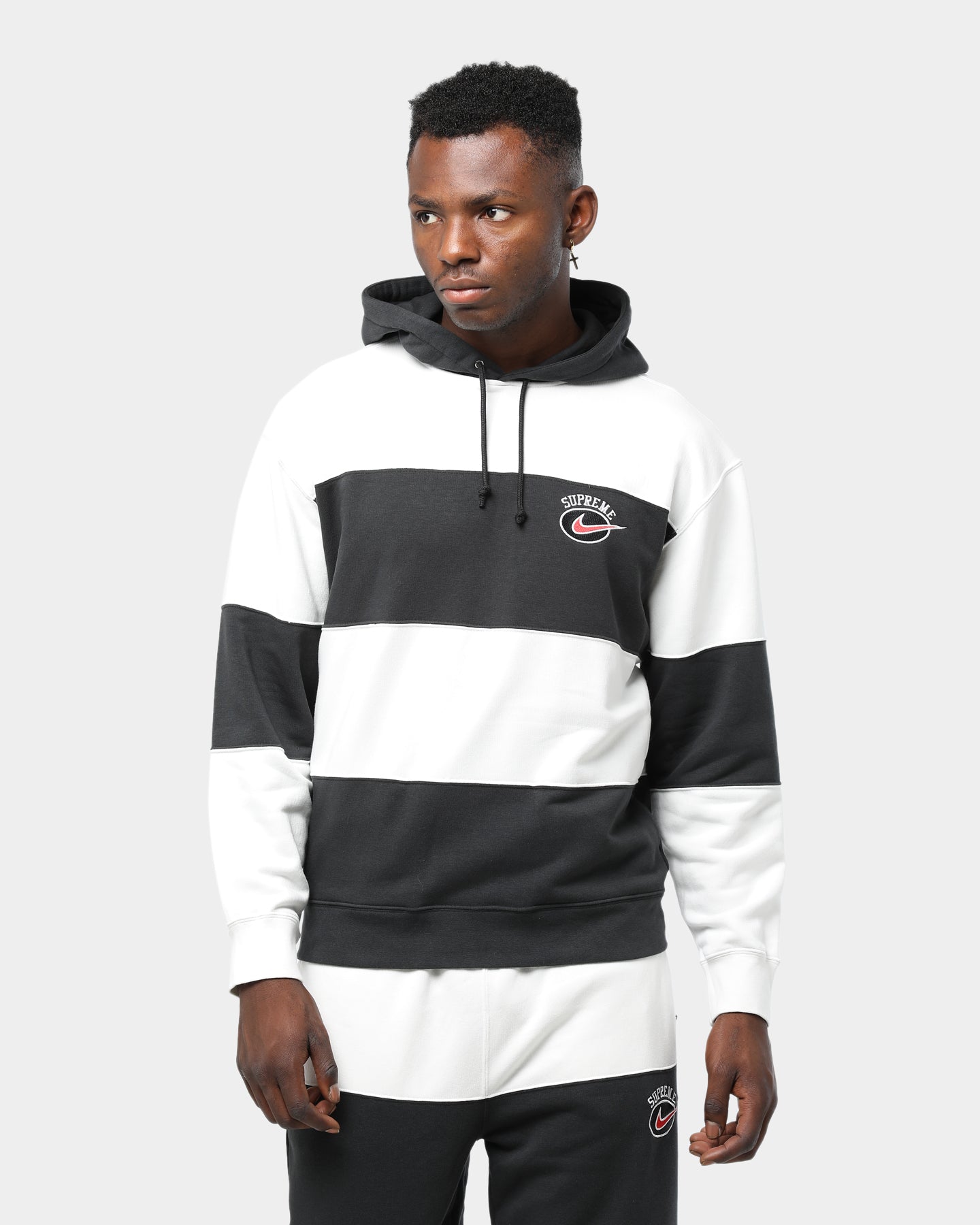 【S】Supreme Nike Stripe Hooded Sweatshirt
