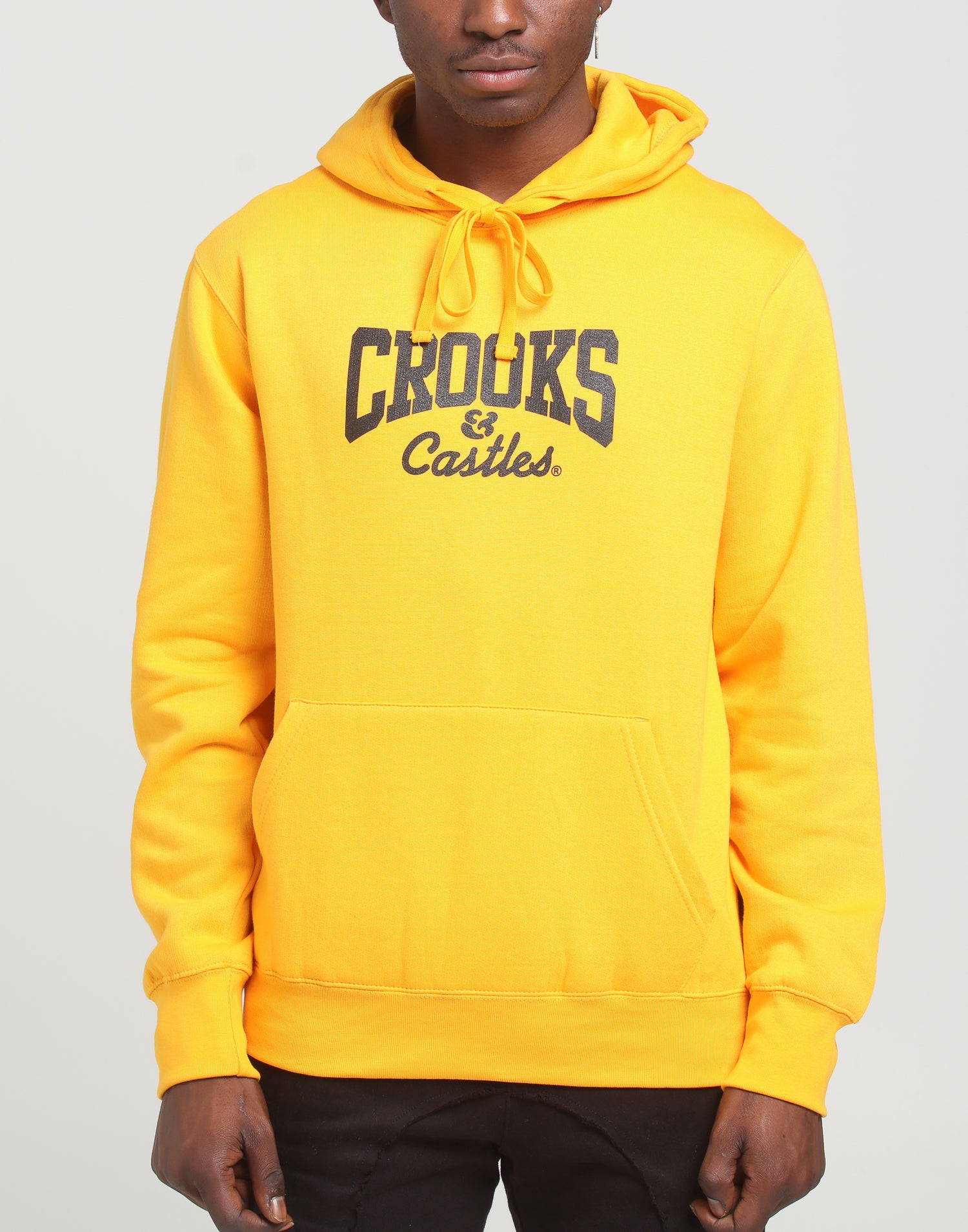 crooks and castles black and gold hoodie