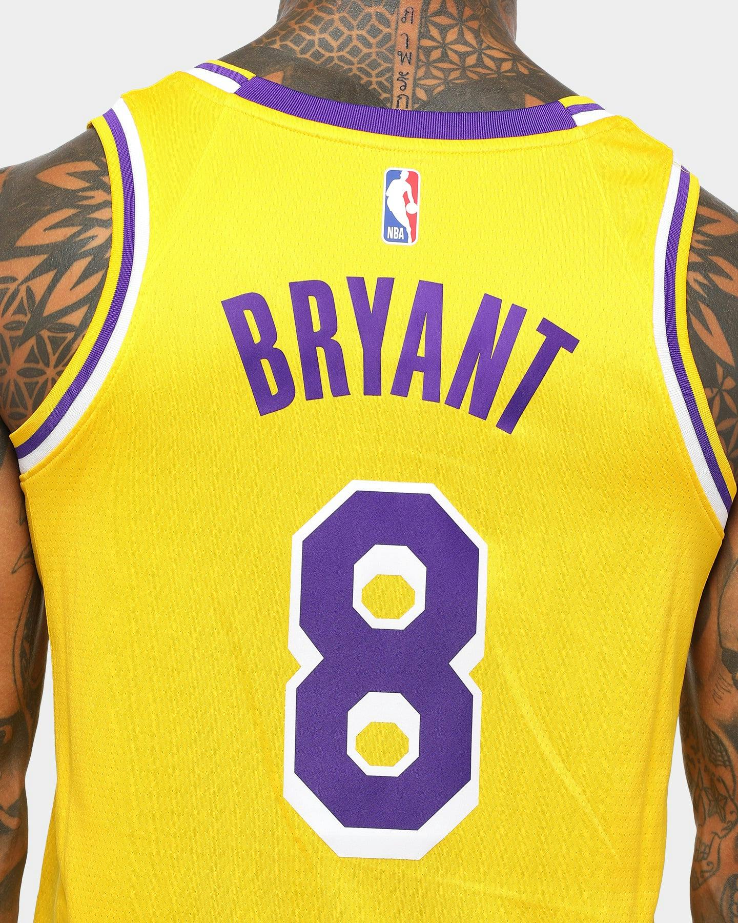 Nike Los Angeles Lakers Kobe Bryant 8 Icon Edition Swingman Jersey Amarillo Purple White Culture Kings