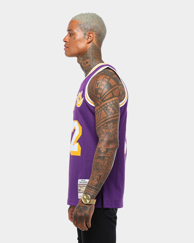 Mitchell Ness Los Angeles Lakers Magic Johnson 32 Swingman Jersey Purple Culture Kings
