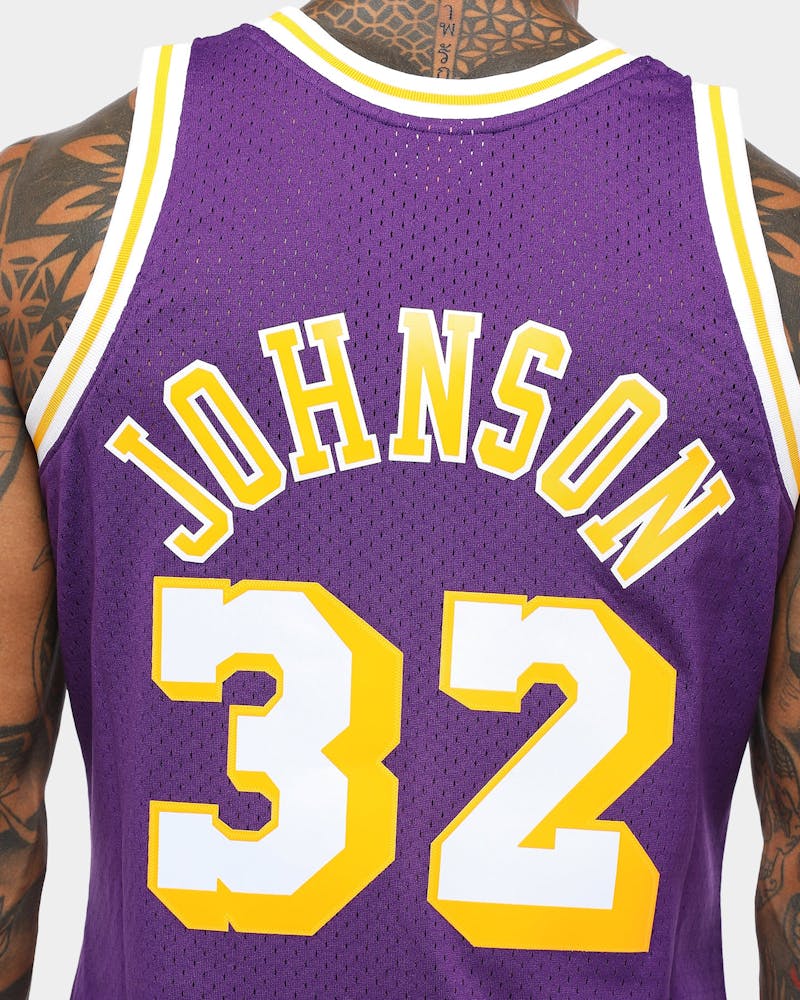 Mitchell Ness Los Angeles Lakers Magic Johnson 32 Swingman Jersey Purple Culture Kings