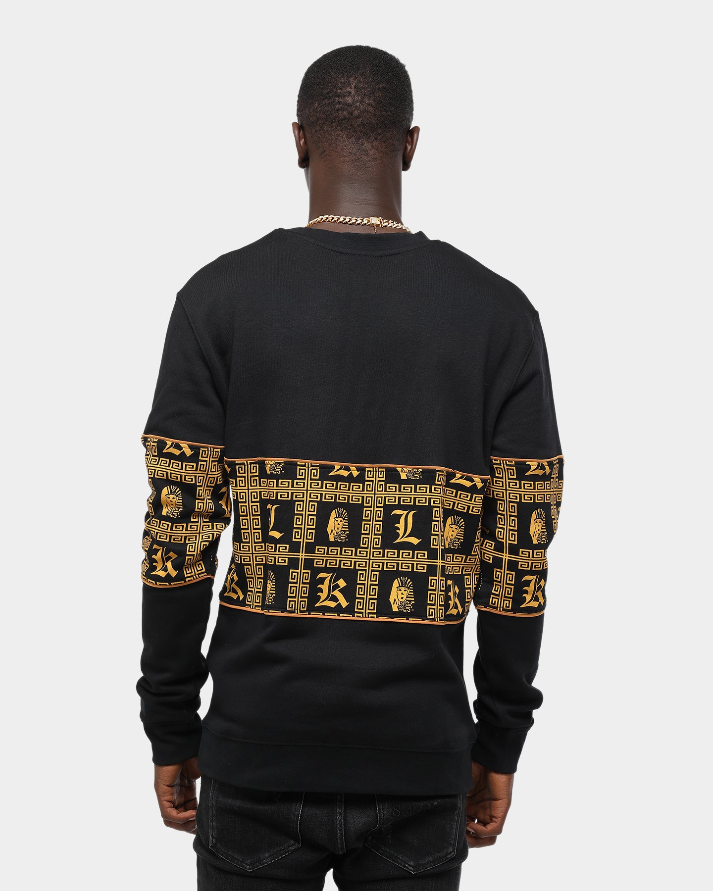 black and gold crewneck