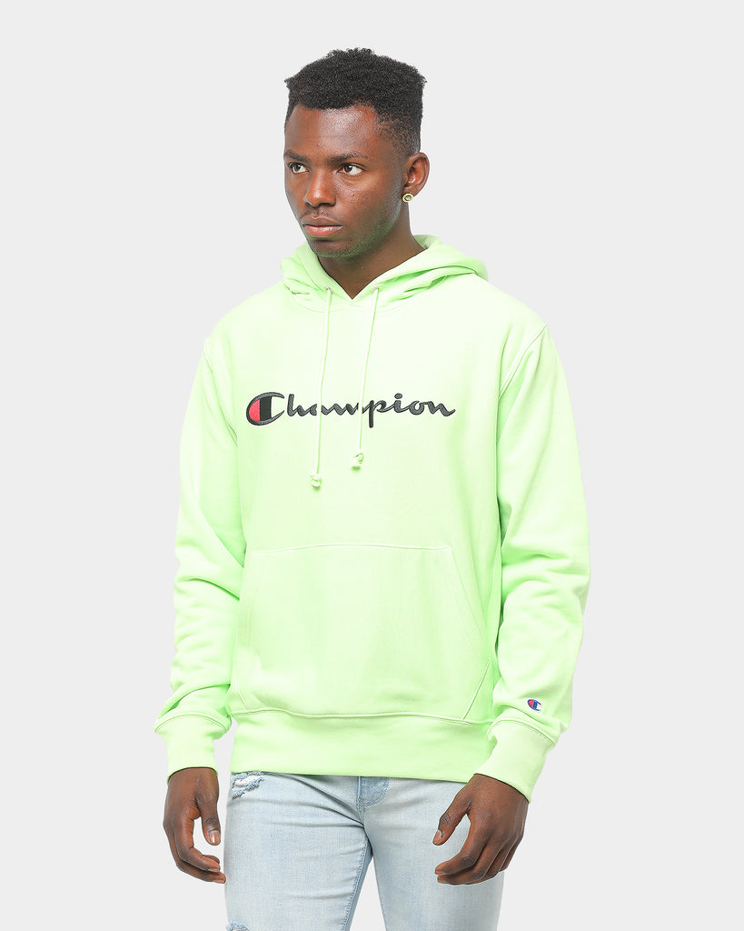 champion reverse weave lime hoodie sweatshirt
