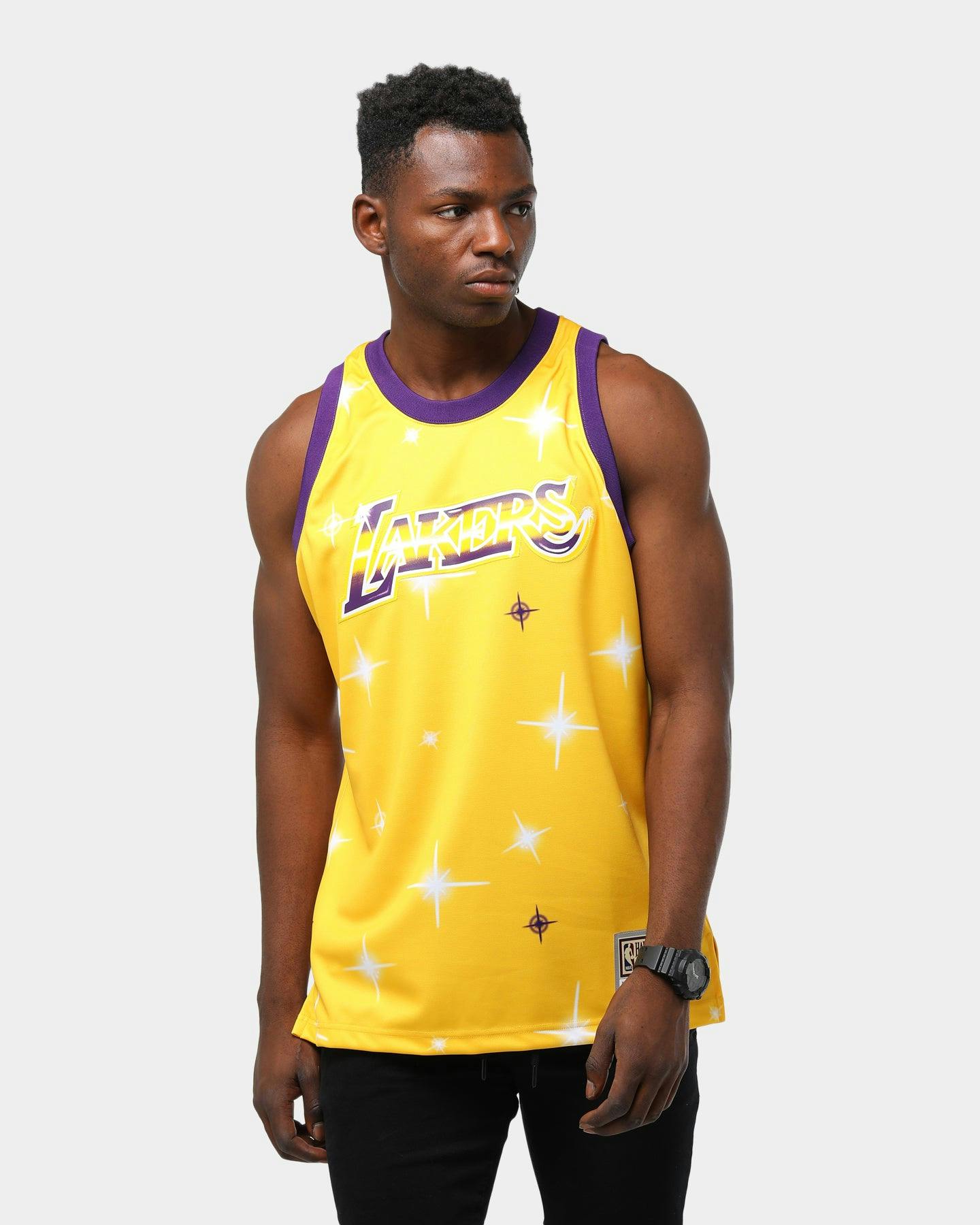 Mitchell Ness Los Angeles Lakers Airbrush Swingman Nba Jersey Gold Culture Kings