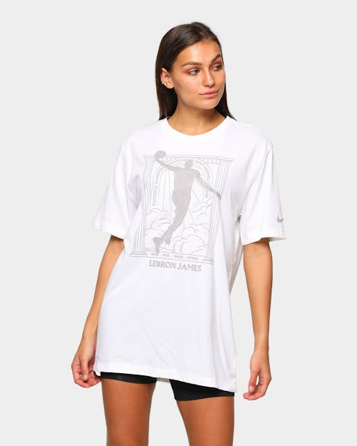 Nike Men S Nba Mvp2 Lebron James Player Drifit T Shirt White Culture Kings