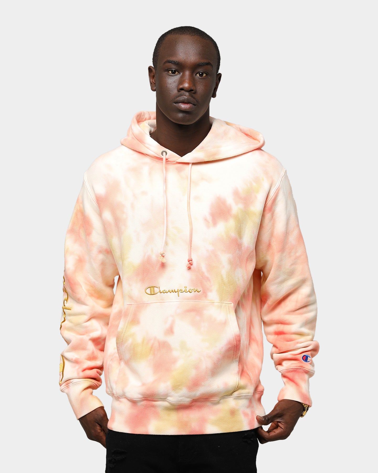 peach champion hoodie mens