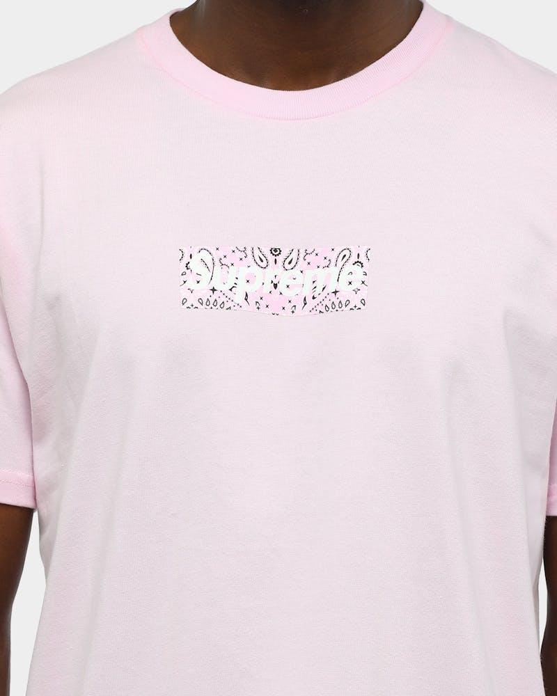 Supreme Men S Bandana Box Logo T Shirt Light Pink Culture Kings