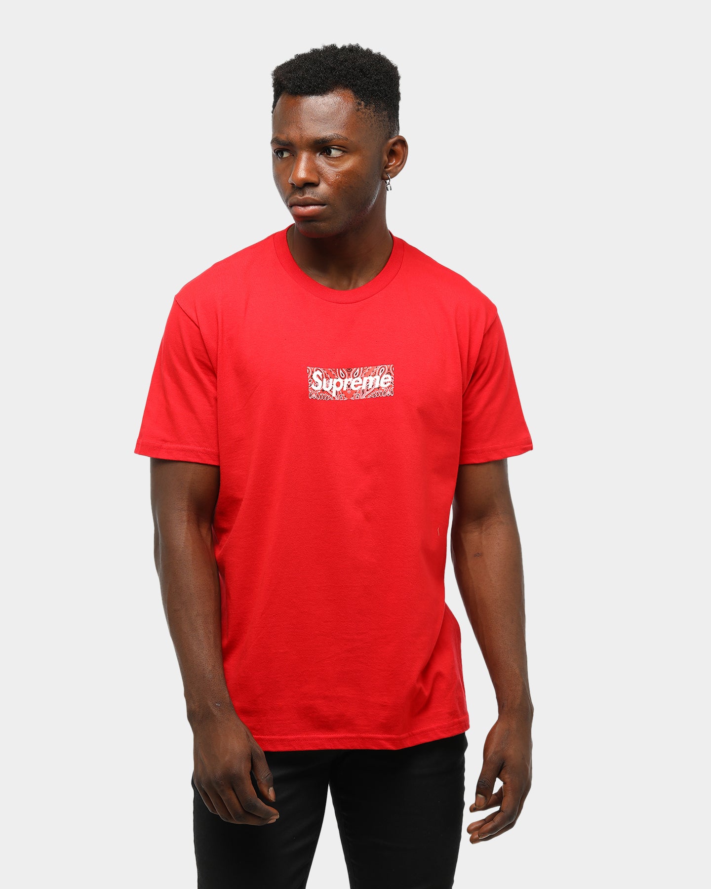 supreme black shirt red box logo