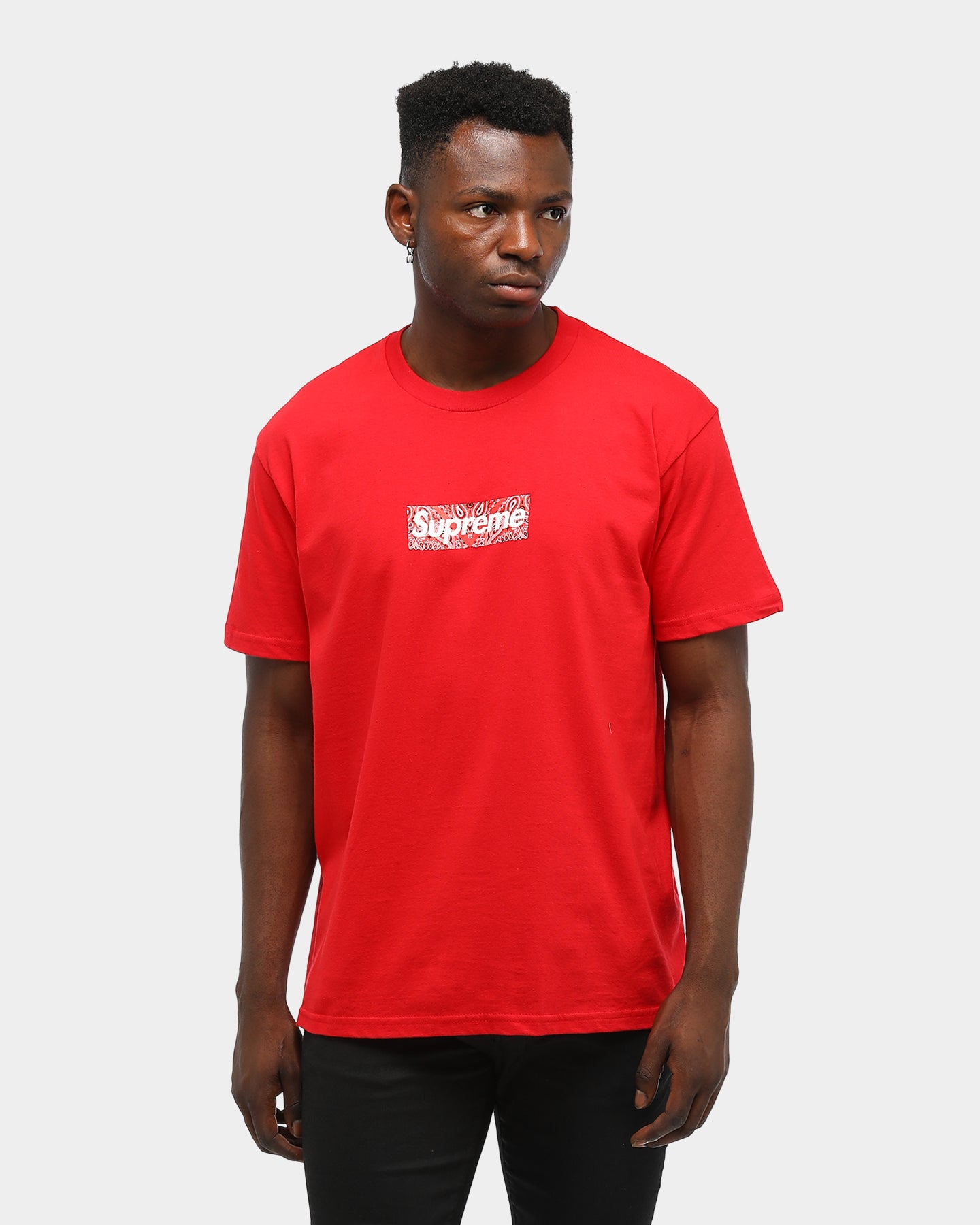 supreme red logo t shirt