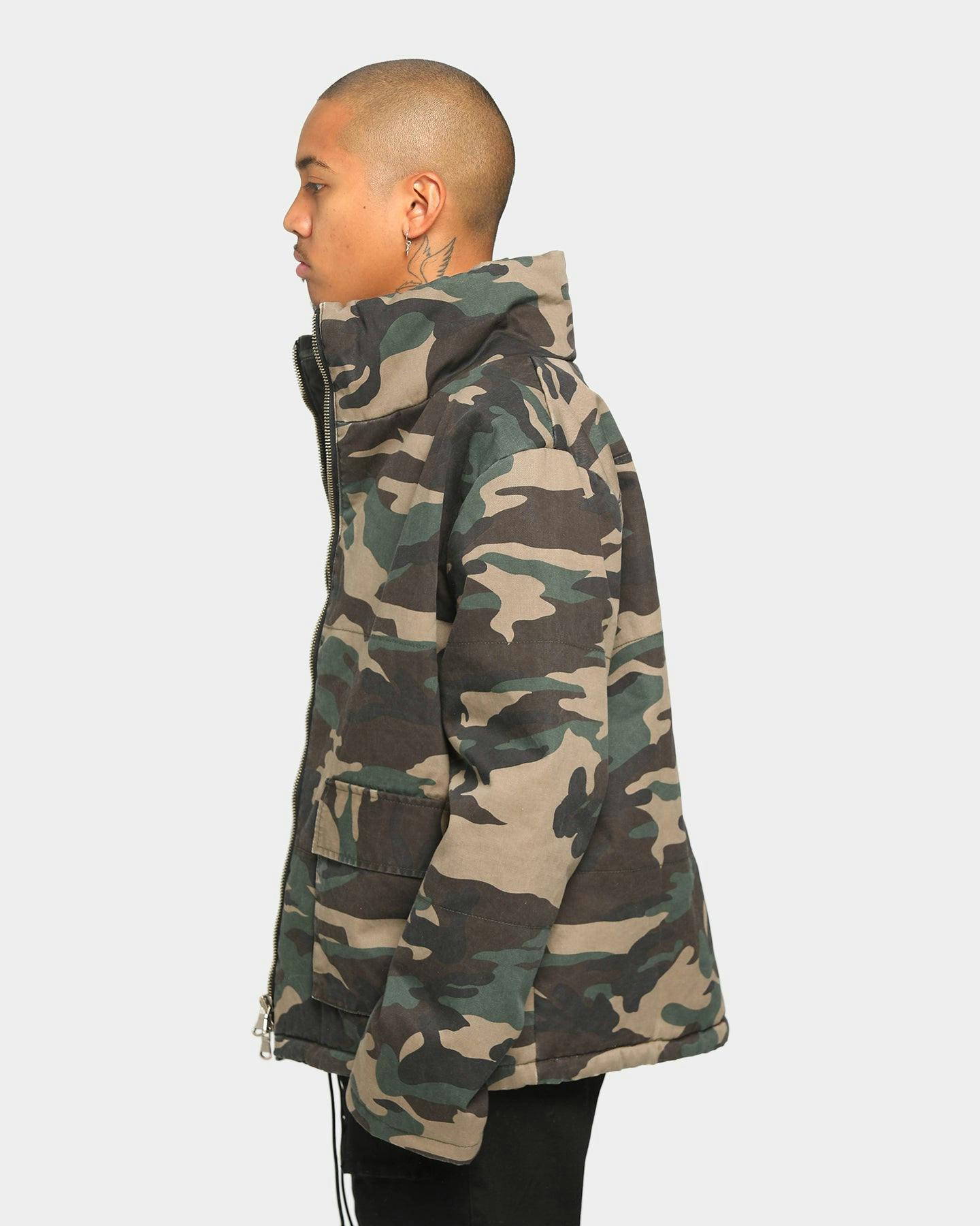 gym king camo puffer jacket