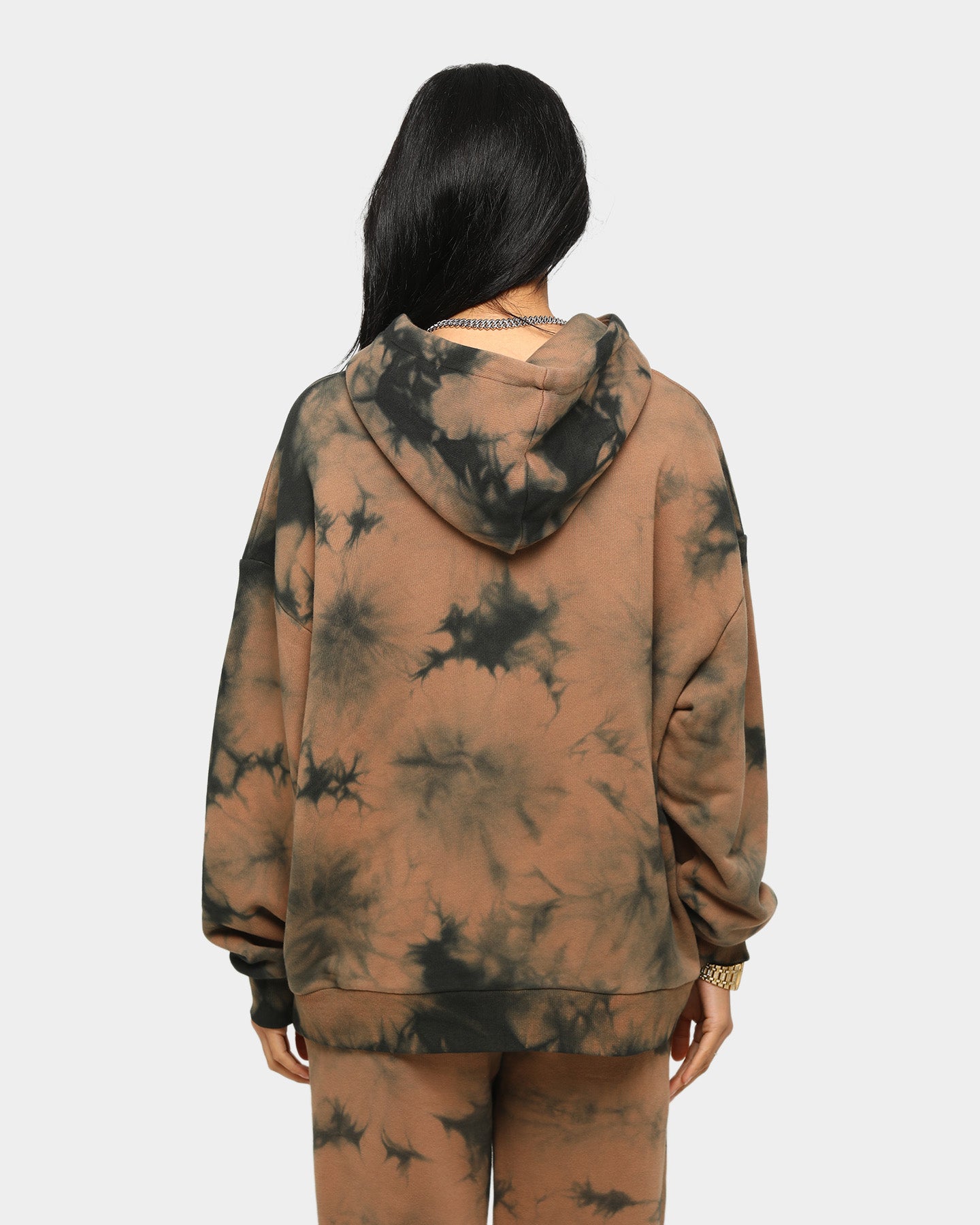 womens black tie dye hoodie