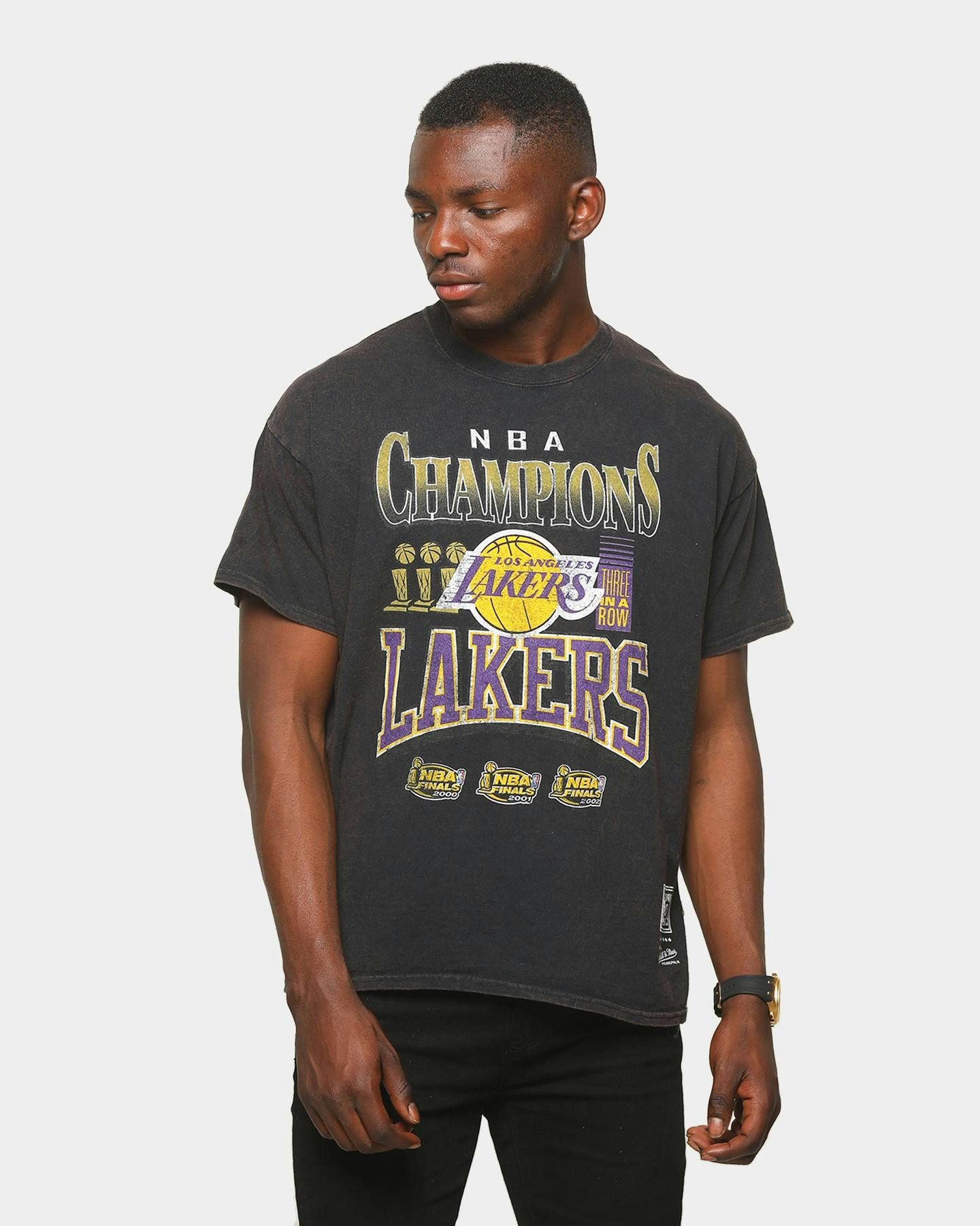 Mitchell Ness Lakers Vintage Champs Short Sleeve T Shirt Black Culture Kings