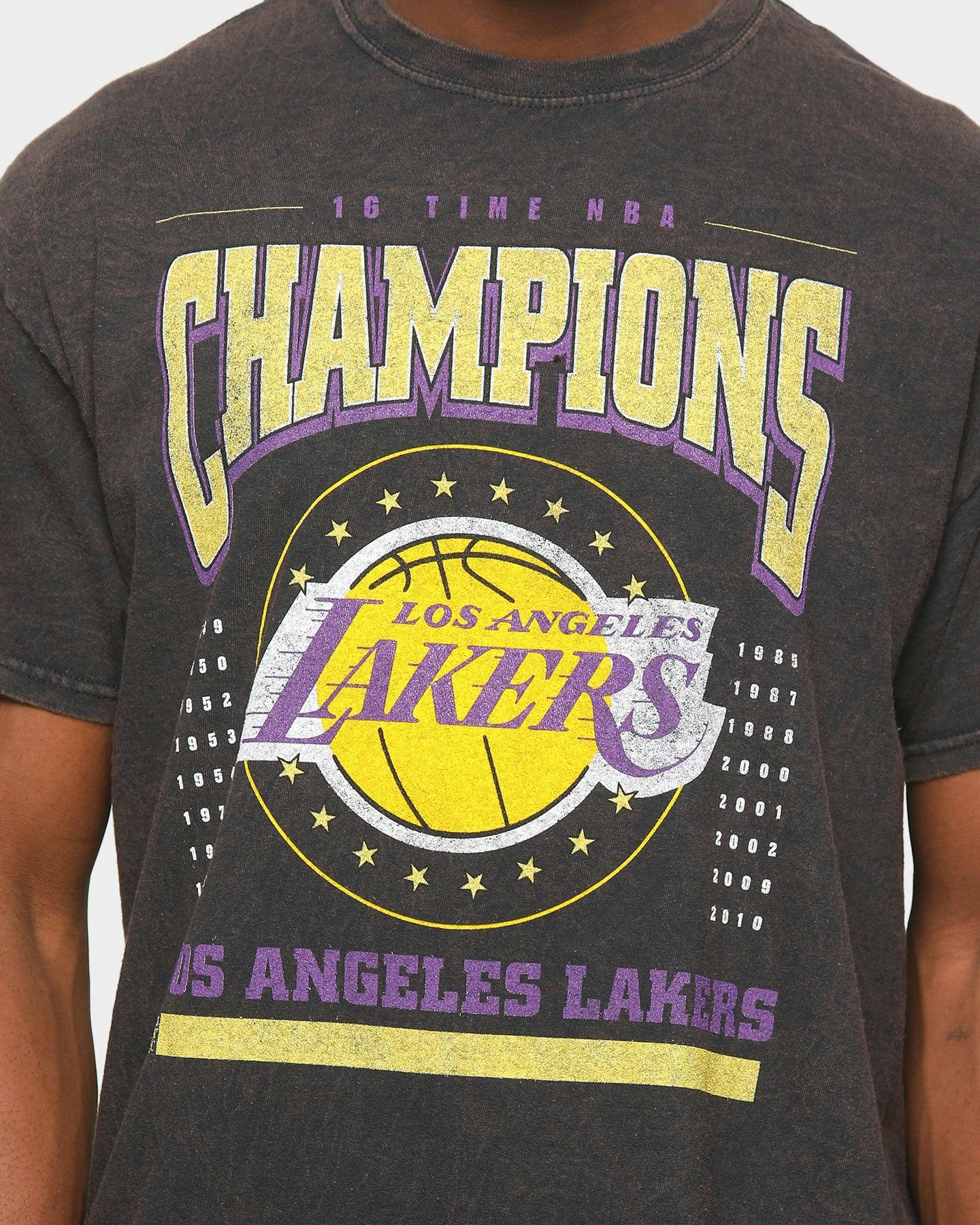 Mitchell Ness Lakers Champs Year Short Sleeve Vintage T Shirt Black Culture Kings