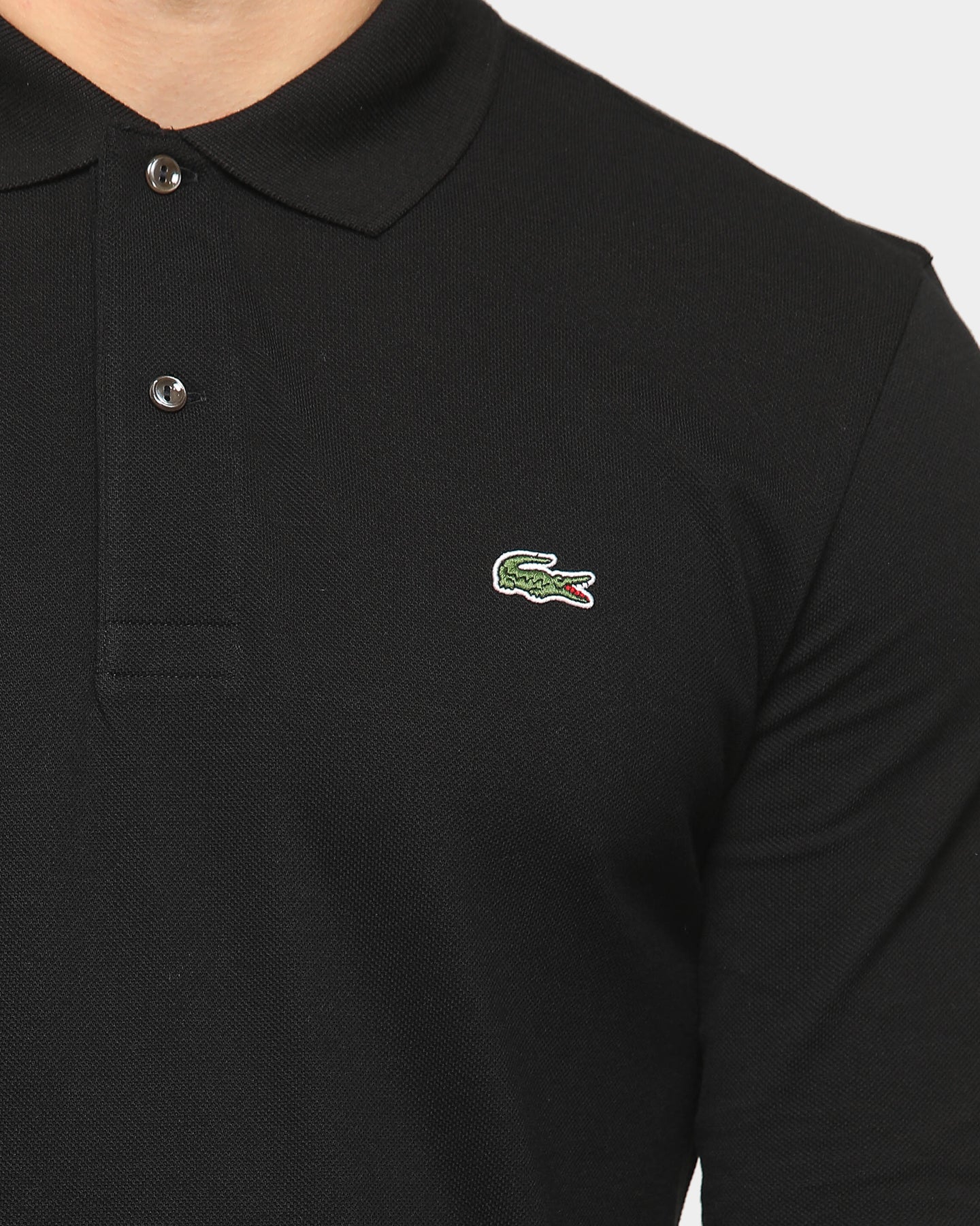 lacoste long sleeve polo black