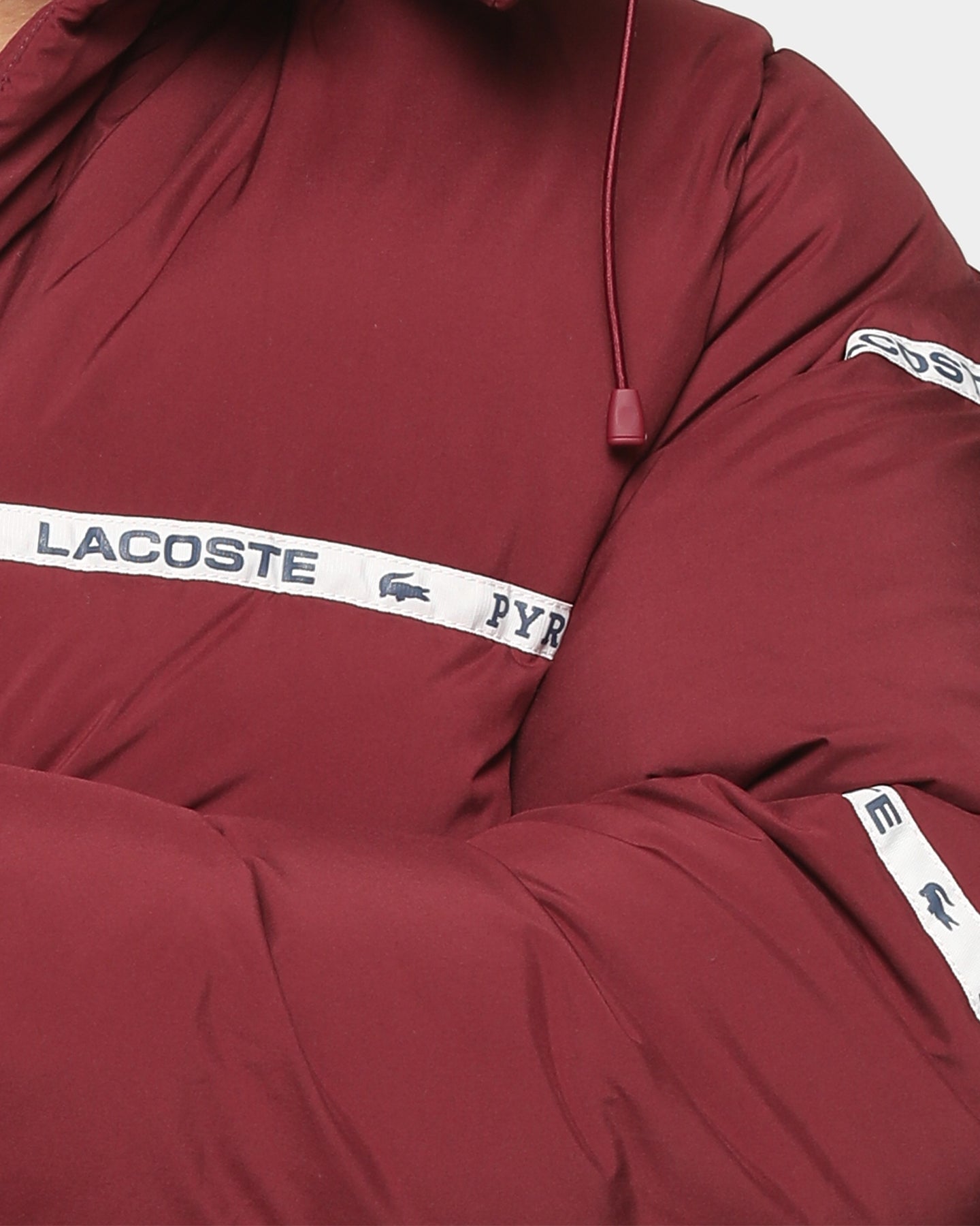 lacoste red puffer jacket