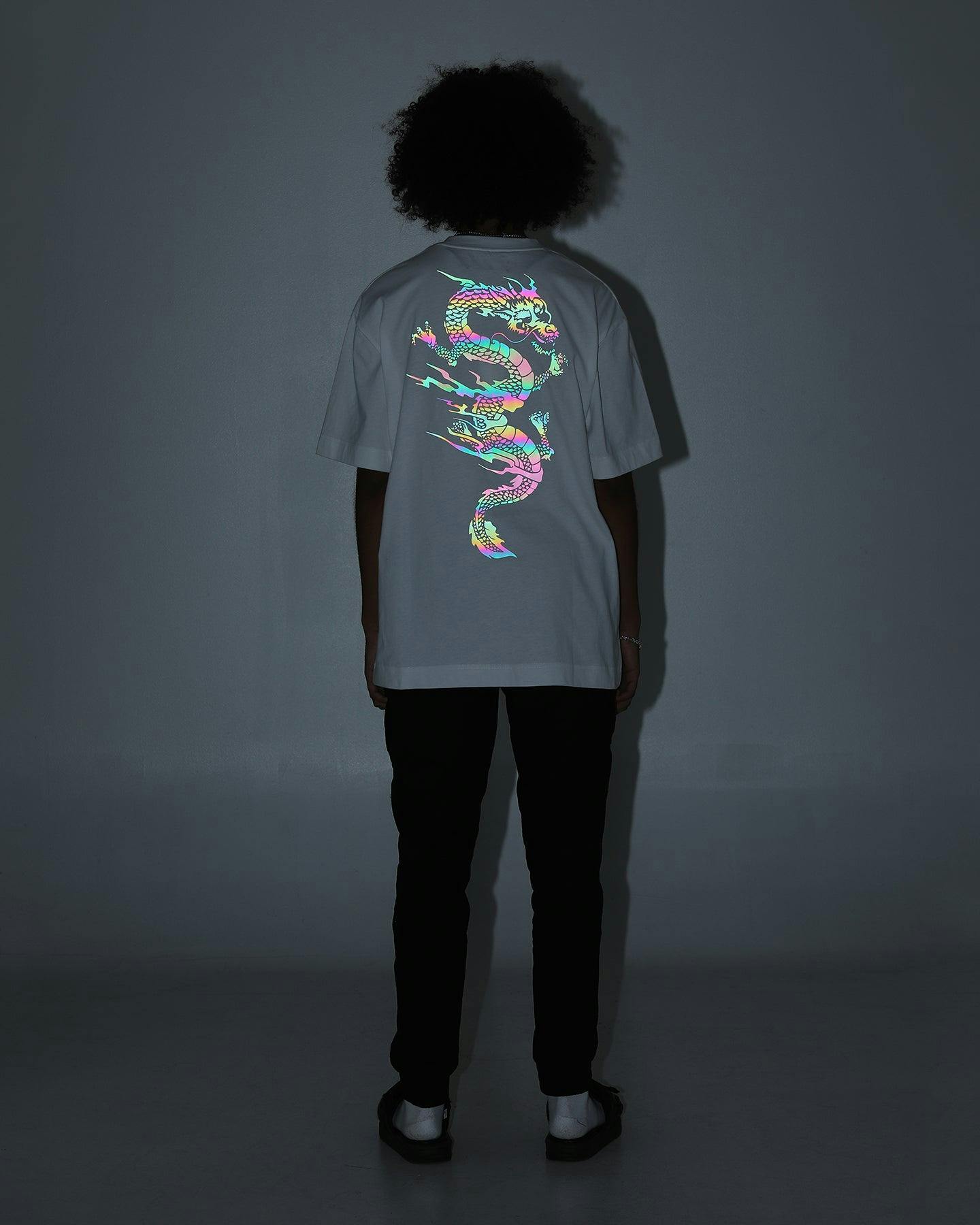 Loiter Reflective Dragon Dynasty T-Shirt Off White | Culture Kings