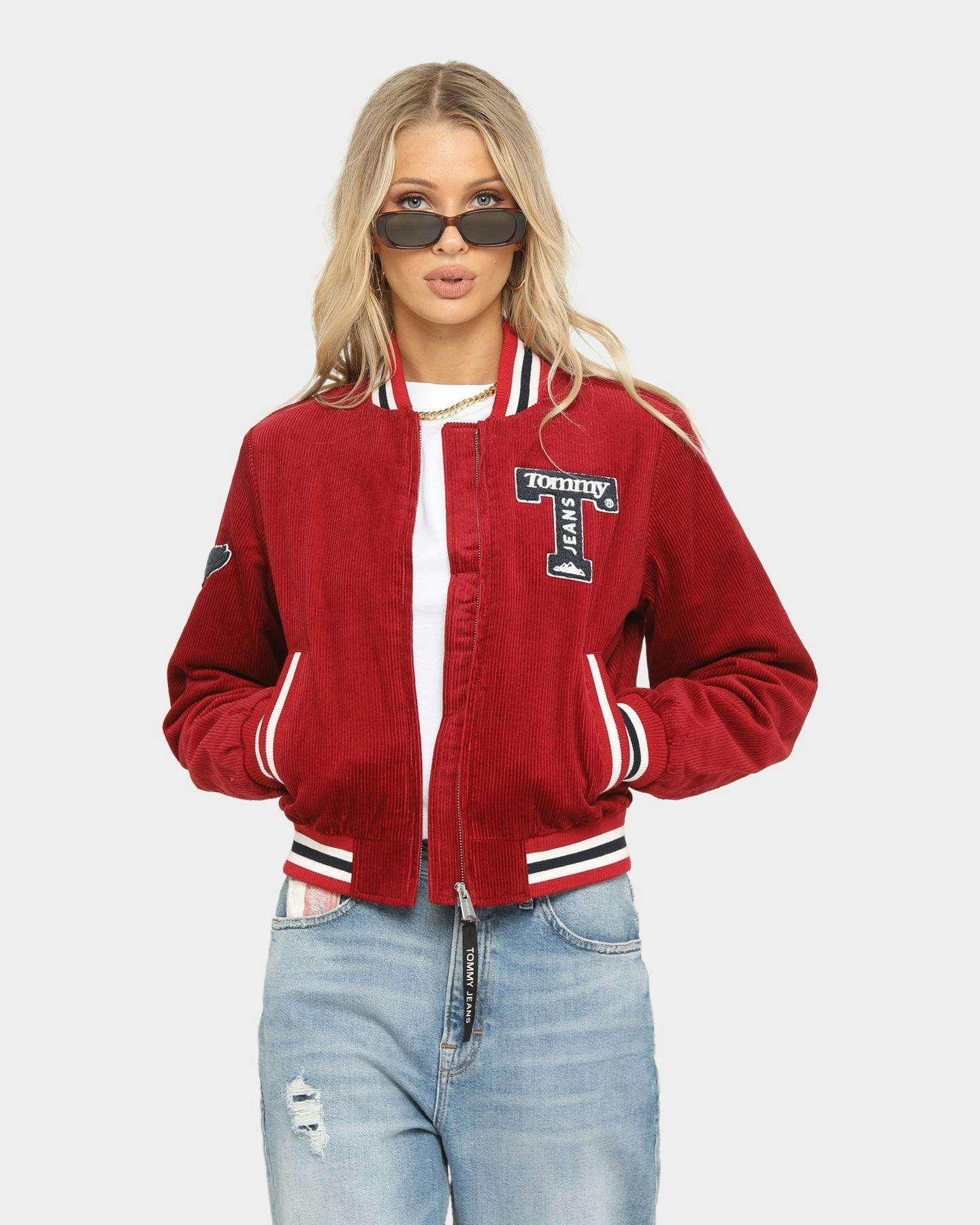 Tommy Jeans Varsity Bomber Wine Red | Culture Kings