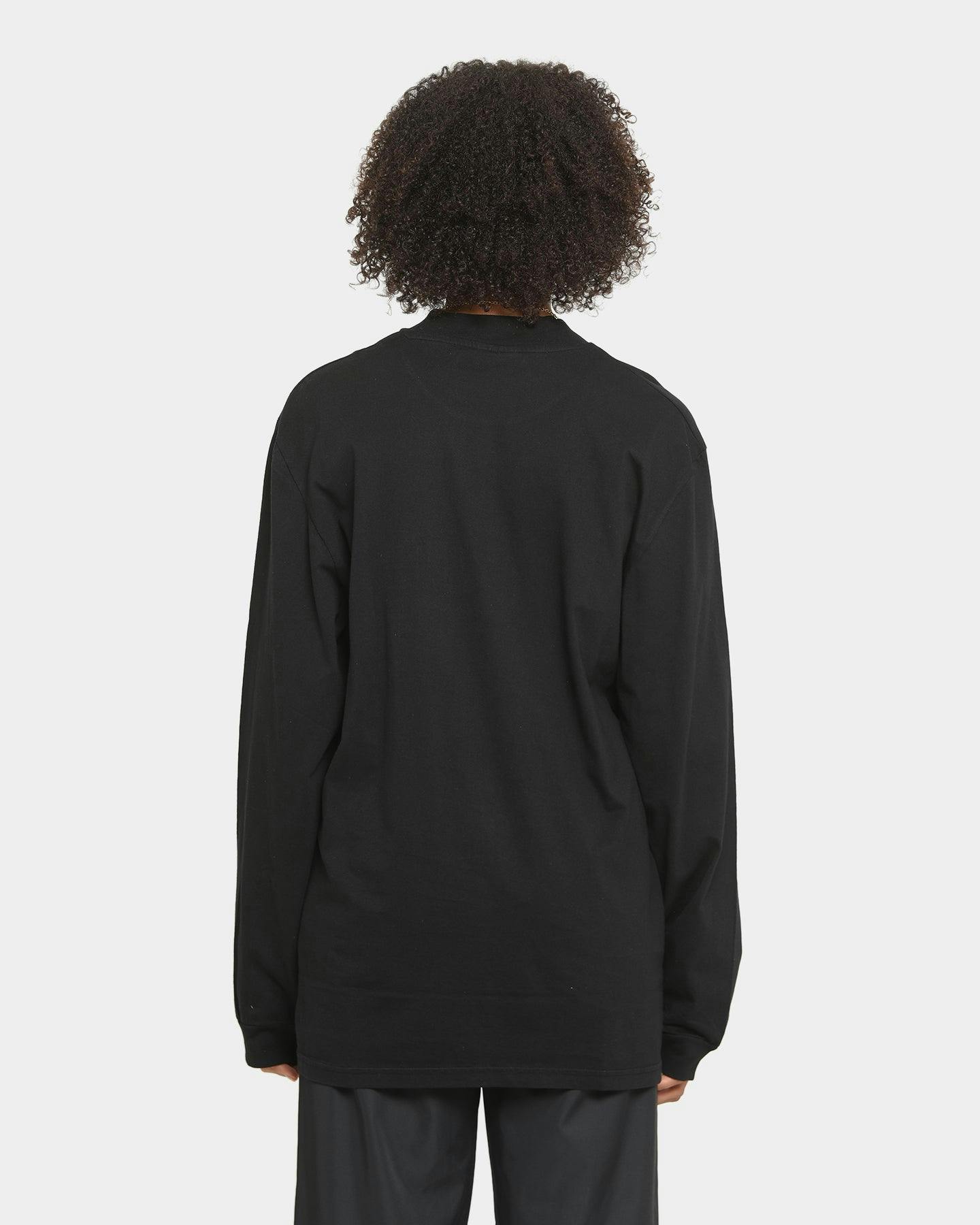 Download Stussy Mock Neck Long Sleeve T-Shirt Black | Culture Kings