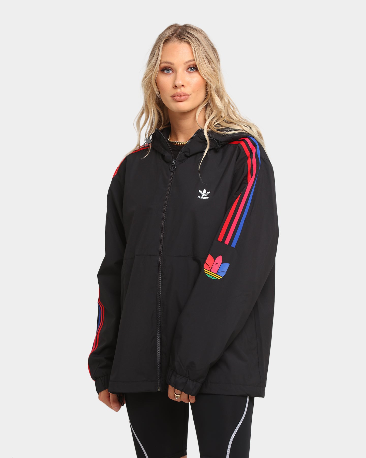 black adidas windbreaker womens