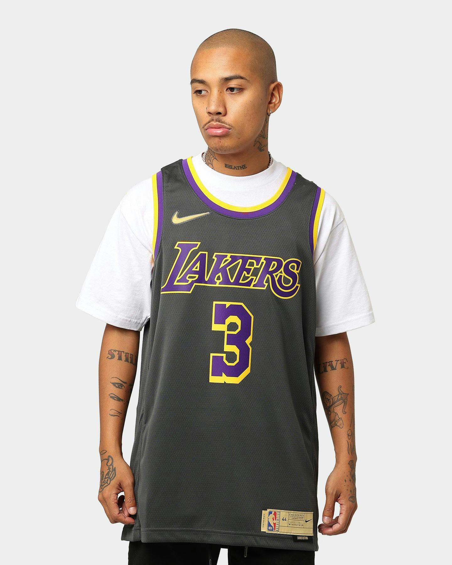 Nike Los Angeles Lakers Anthony Davis #3 Swingman Jersey Anthra/Amar/W ...