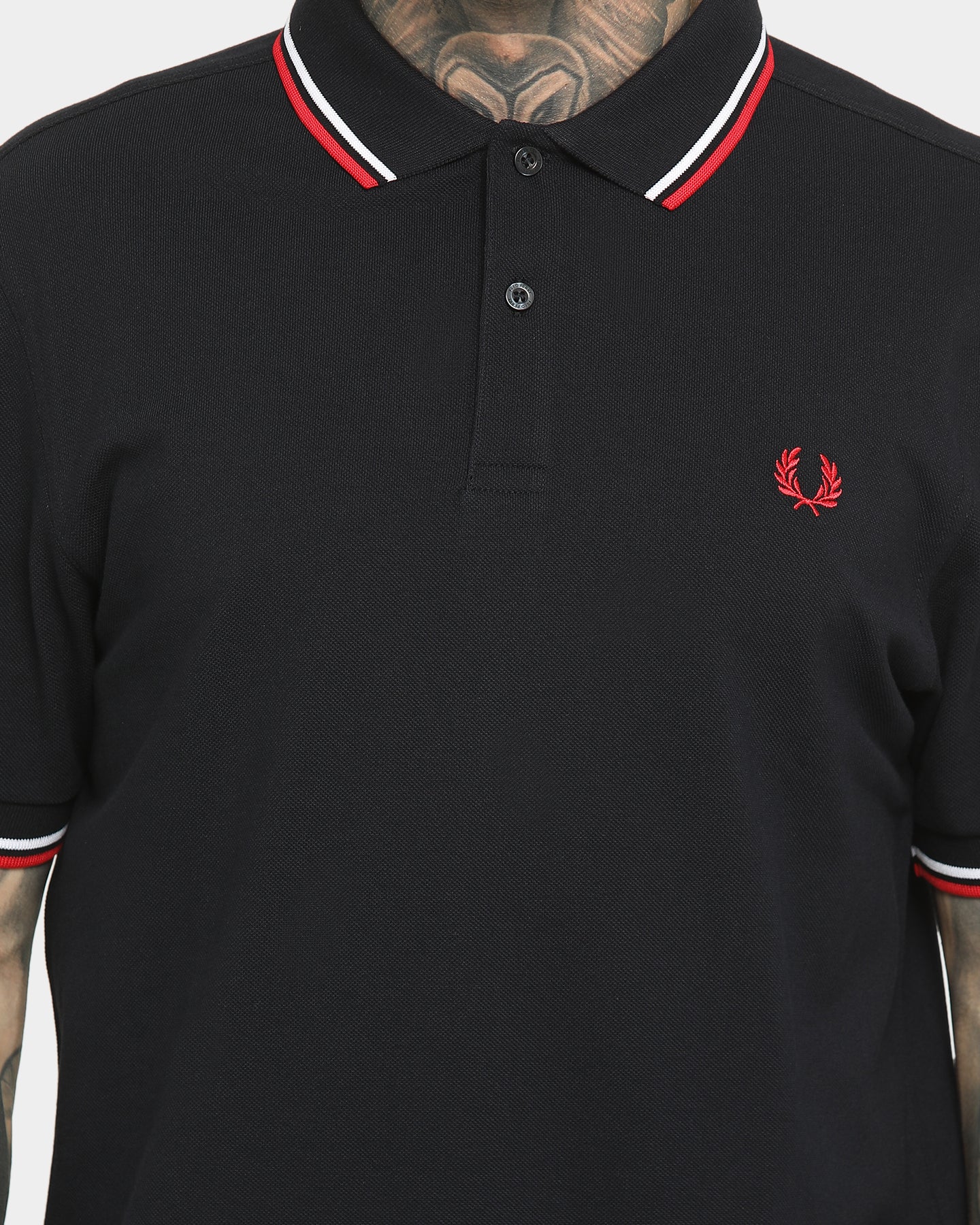 mens red fred perry polo shirt