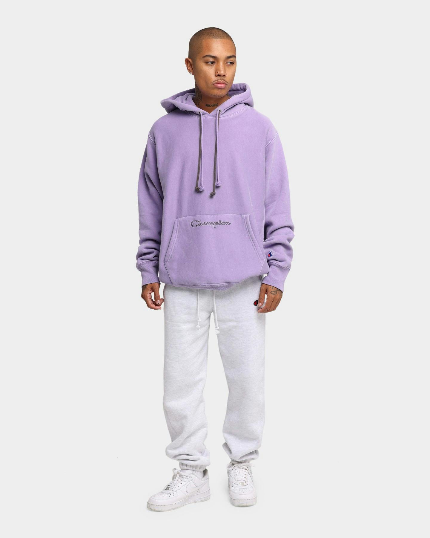 Champion Reverse Weave Garment Dye Hoodie Lavender | Culture Kings