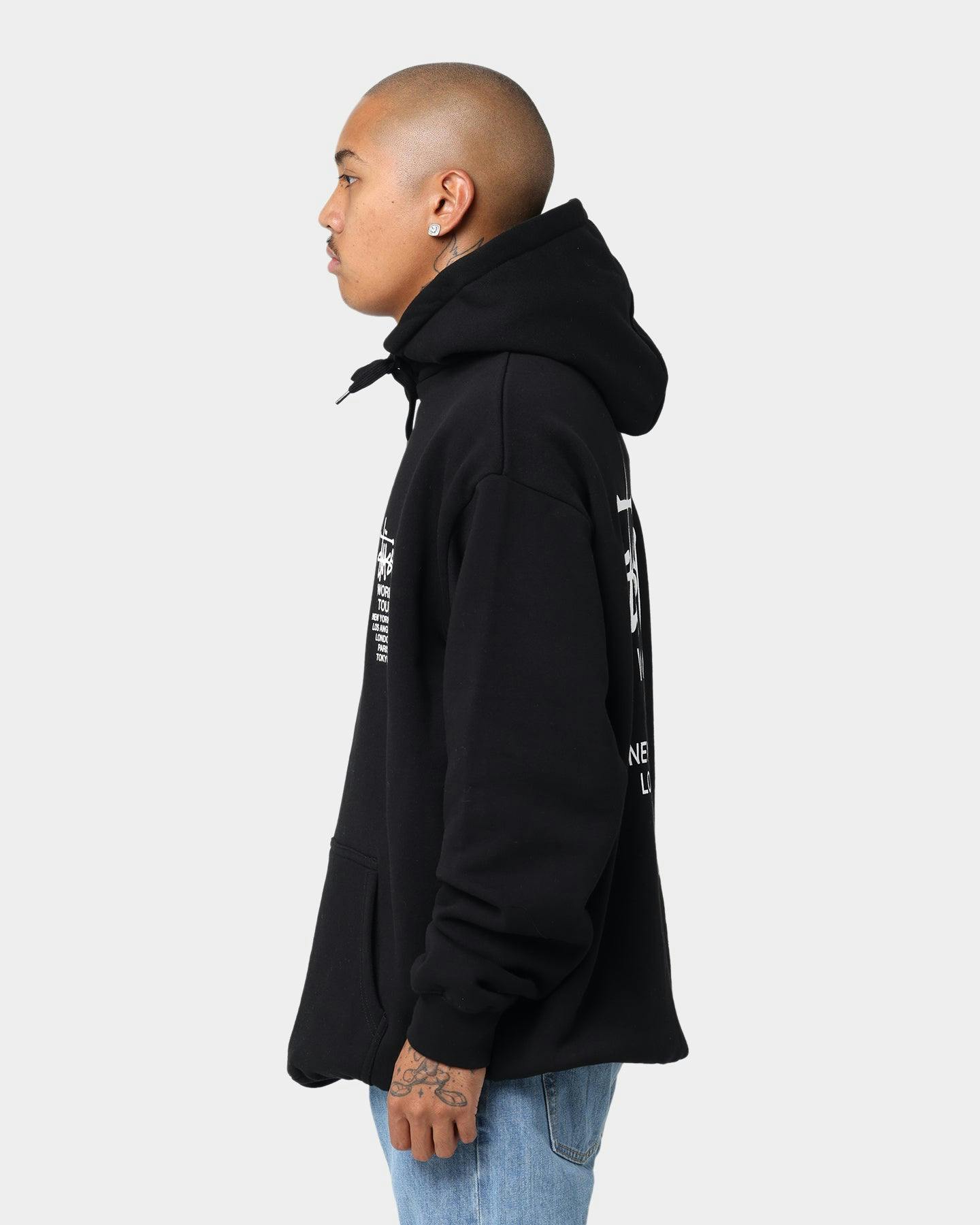 Stussy World Tour Hoodie Solid Black | Culture Kings