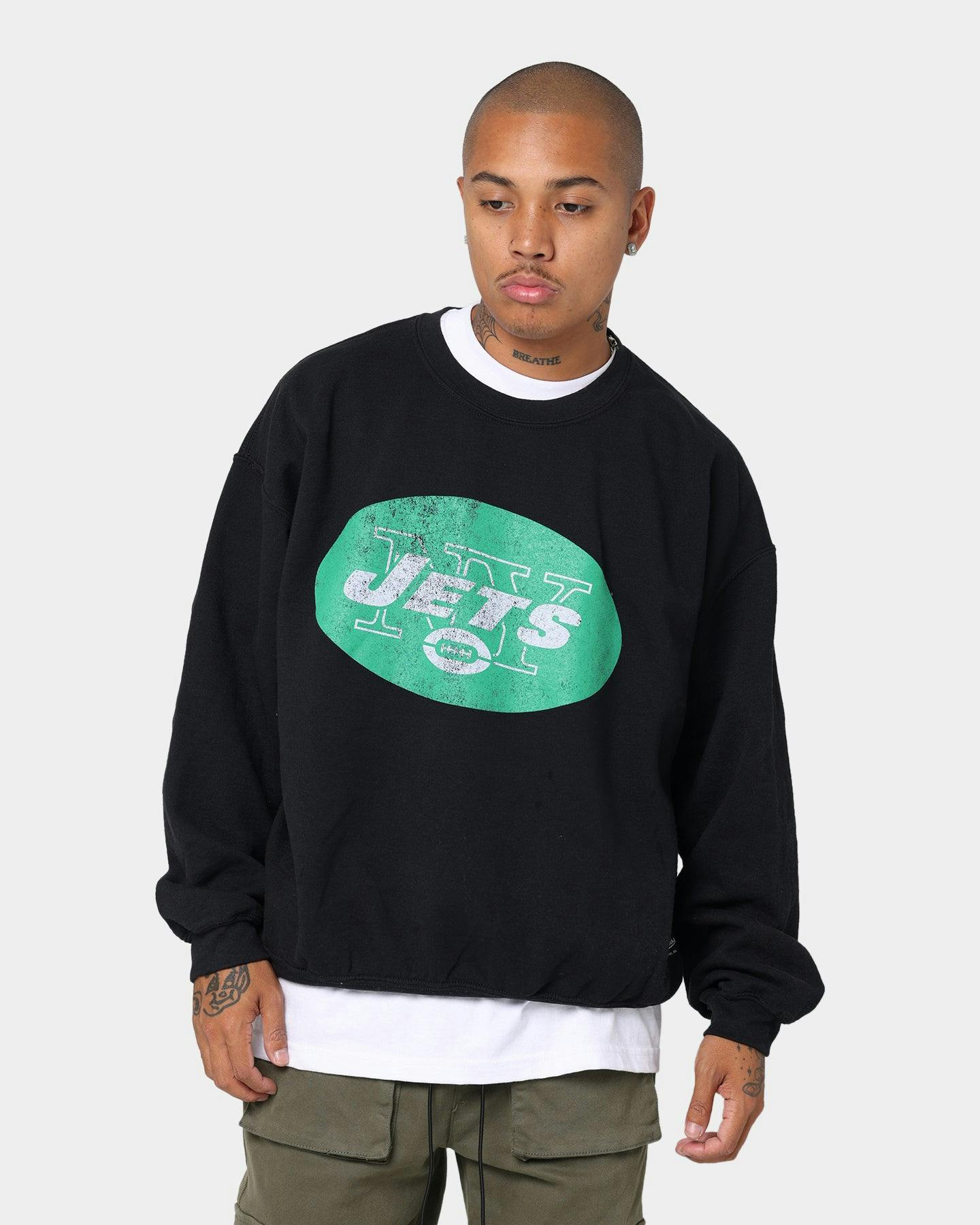 Mitchell and Ness New York Jets Oversized Extra Large Logo Crewneck Vi ...