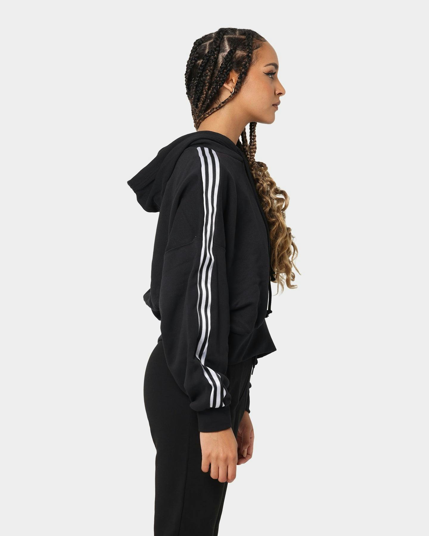 adidas black striped hoodie